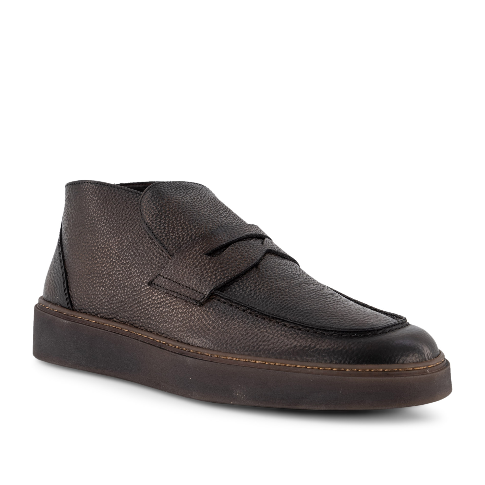 rosso e nero Herren Desert Boots braun Glattleder