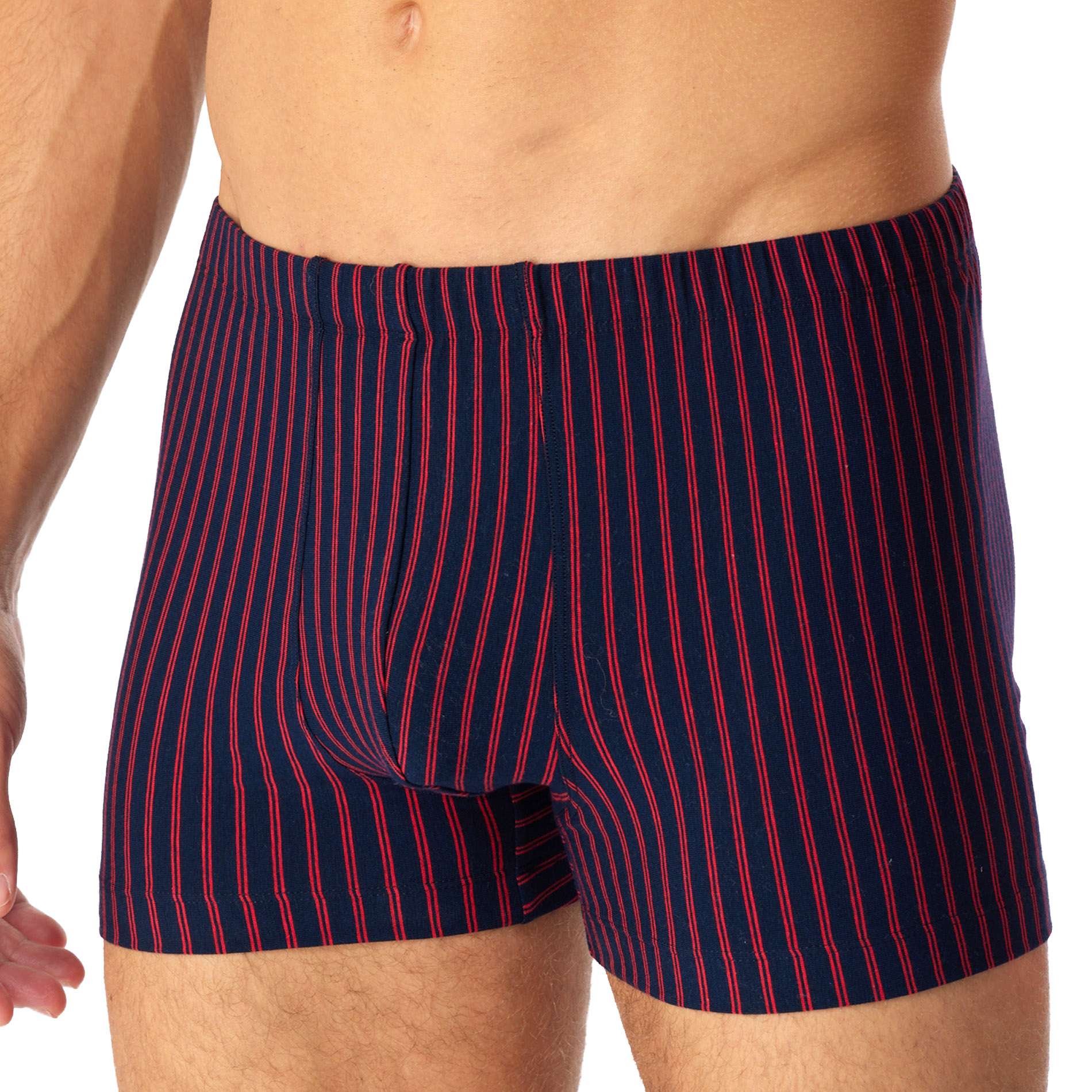 Schiesser Herren Shorts blau Baumwolle gestreift