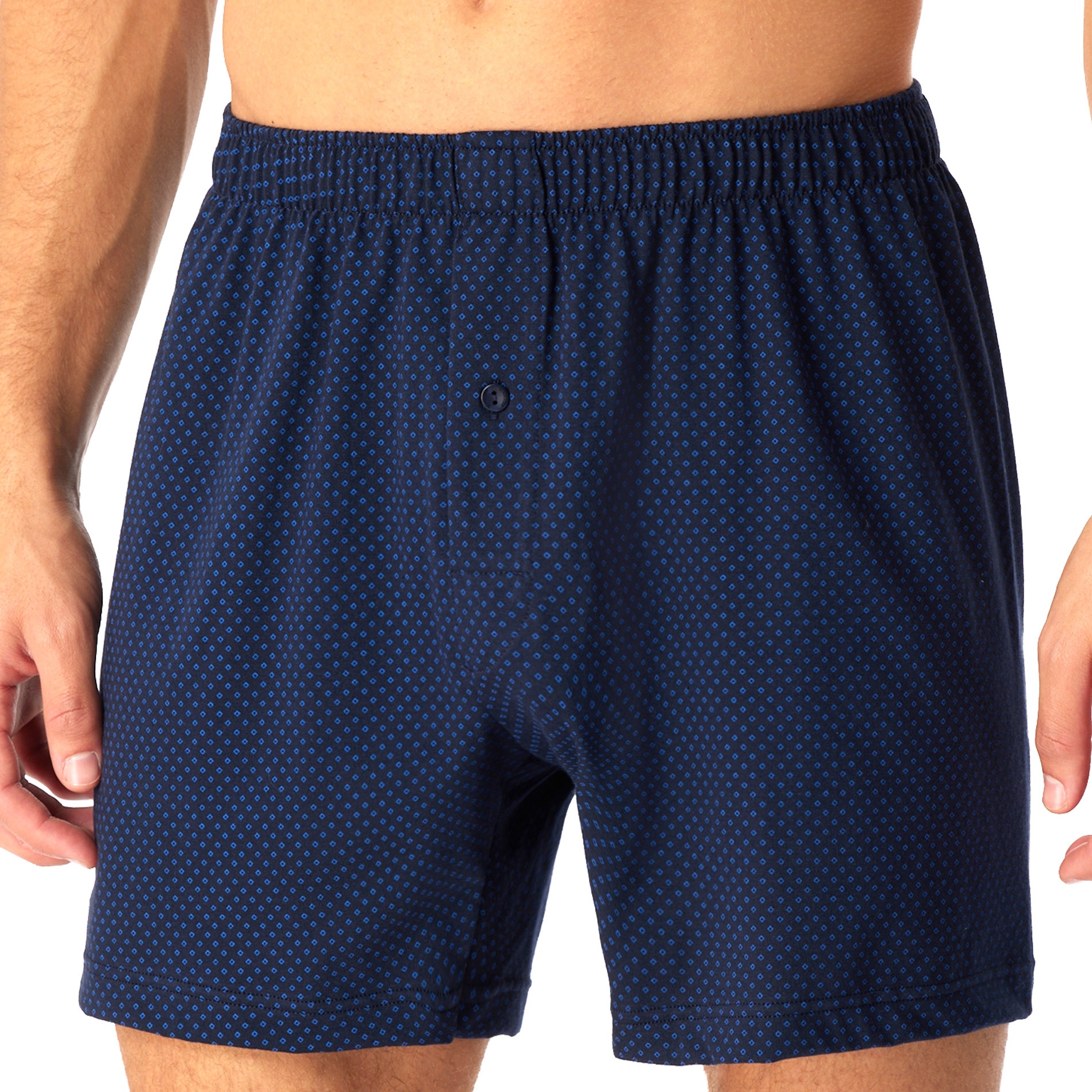 Schiesser Herren Boxershorts blau Baumwolle gemustert