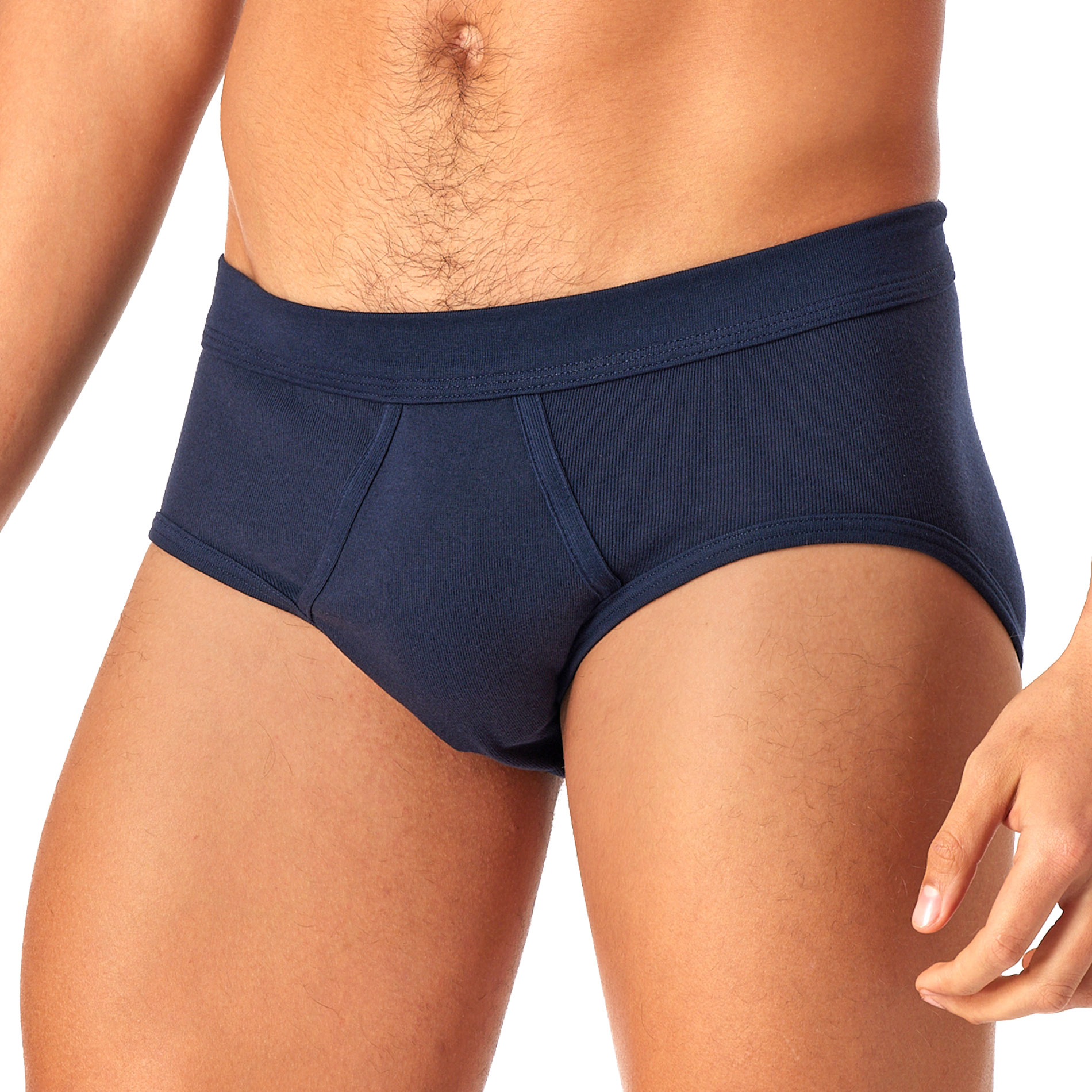 Schiesser Herren Sportslip blau Baumwolle