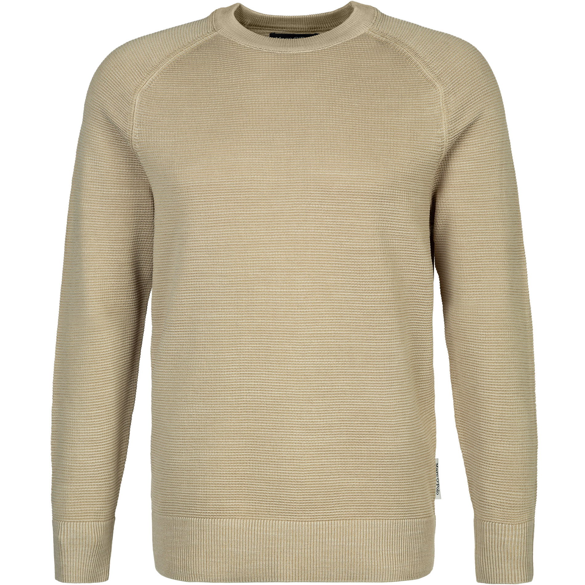 Marc O'Polo Herren Pullover beige Baumwolle unifarben