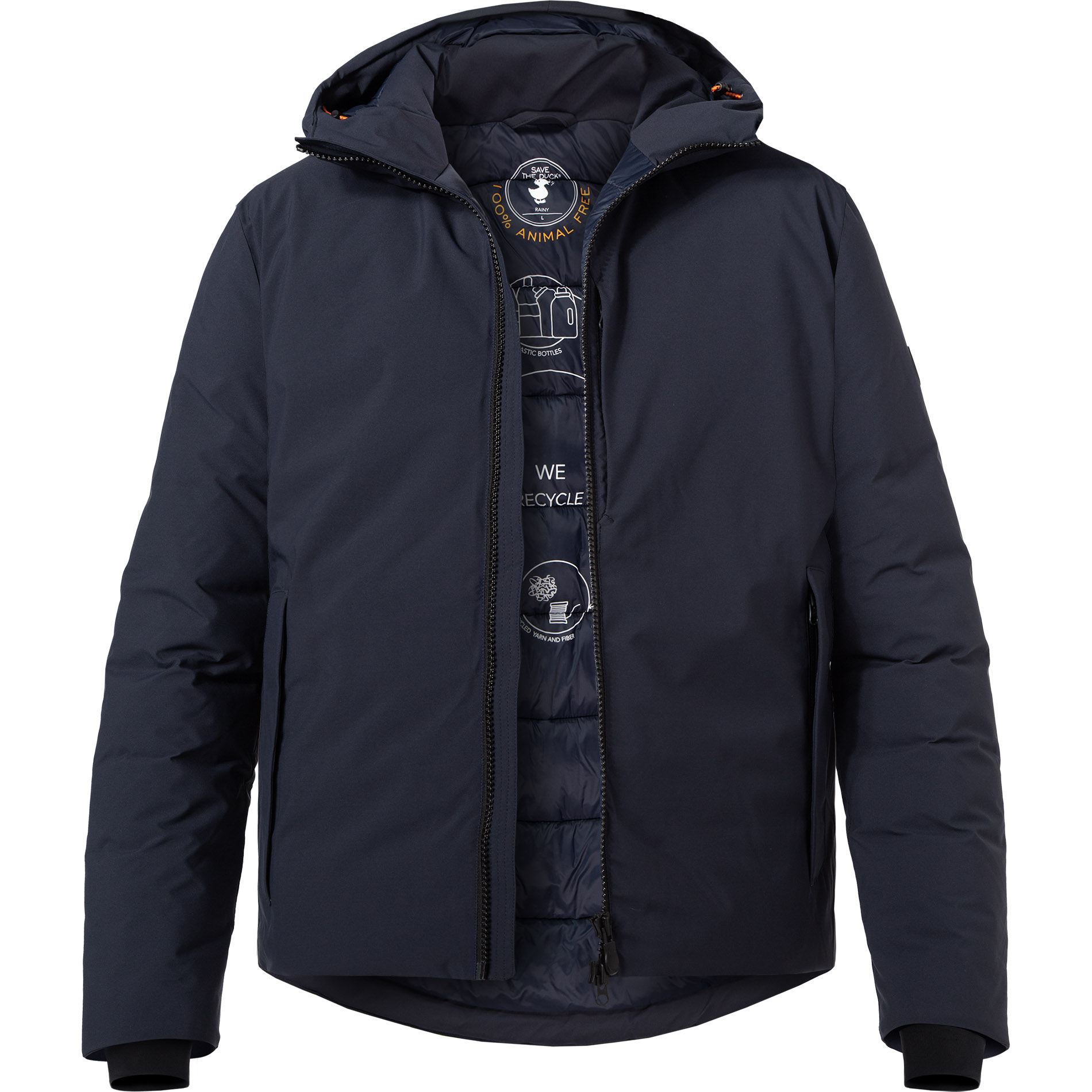SAVE THE DUCK Herren Jacke blau Mikrofaser unifarben