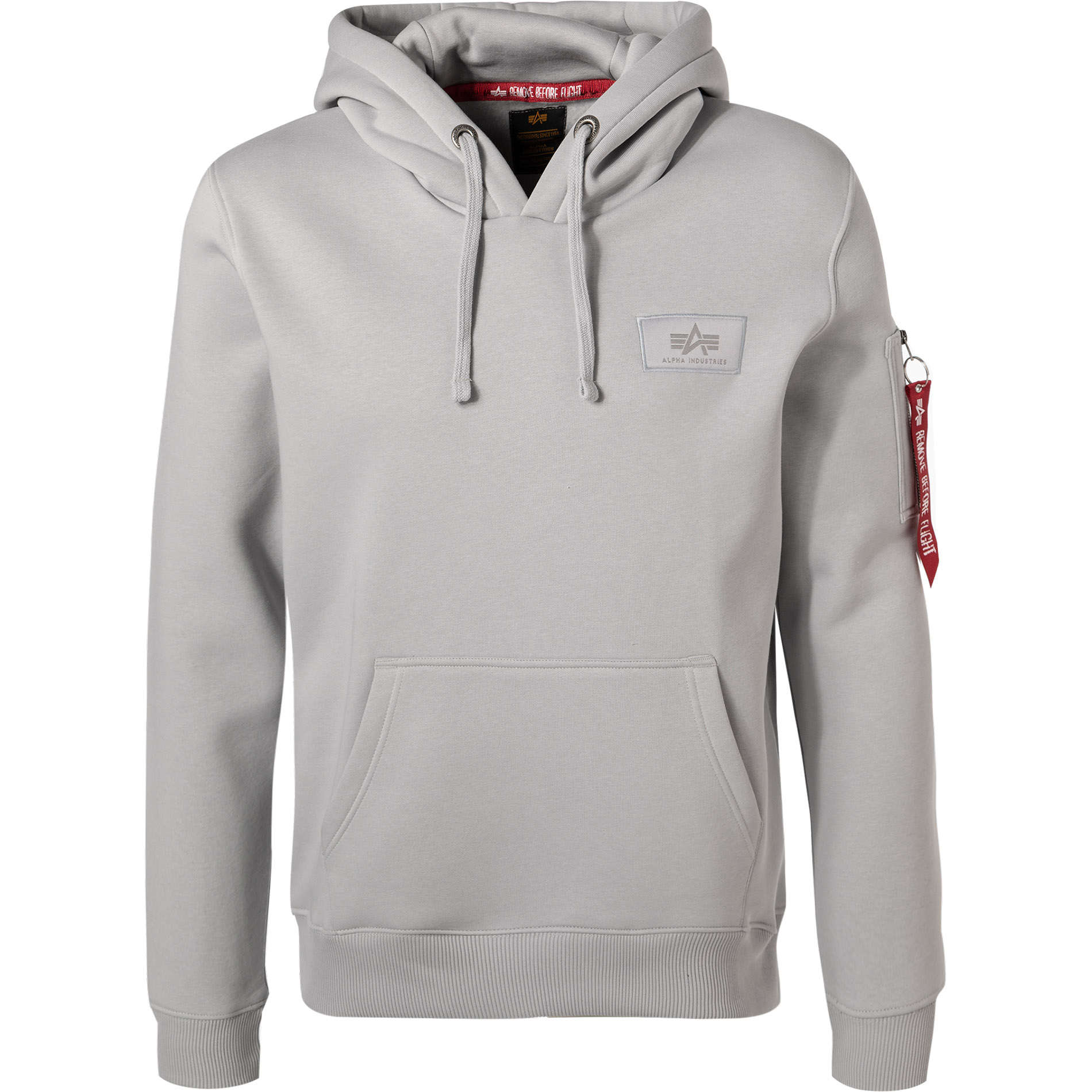 ALPHA INDUSTRIES Herren Hoodie grau unifarben
