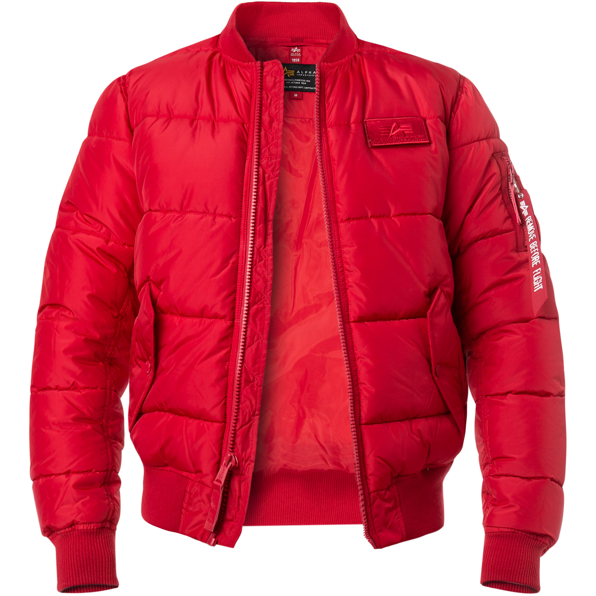 ALPHA INDUSTRIES Herren Steppjacke rot unifarben