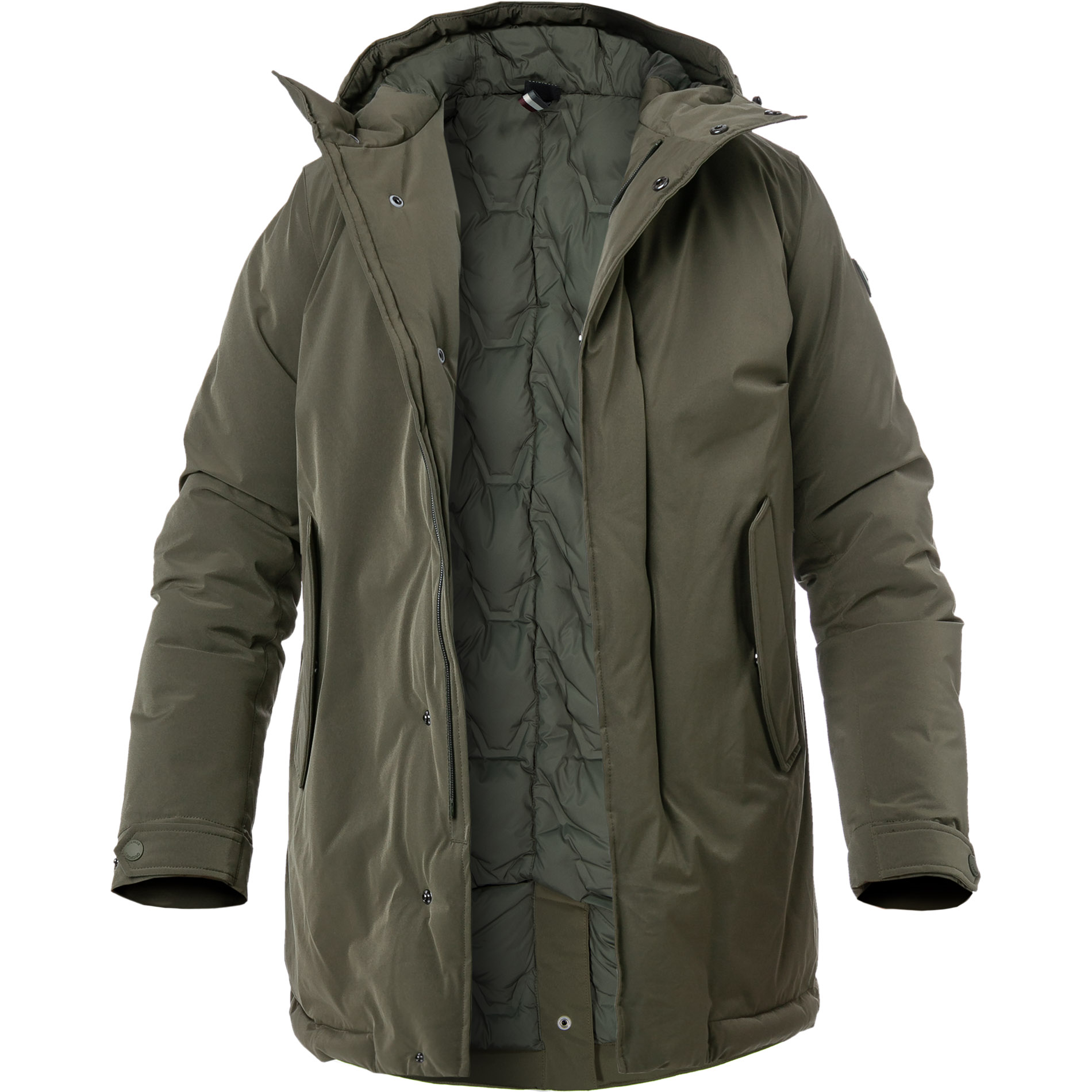 COLMAR Herren Daunenparka grün Mikrofaser unifarben