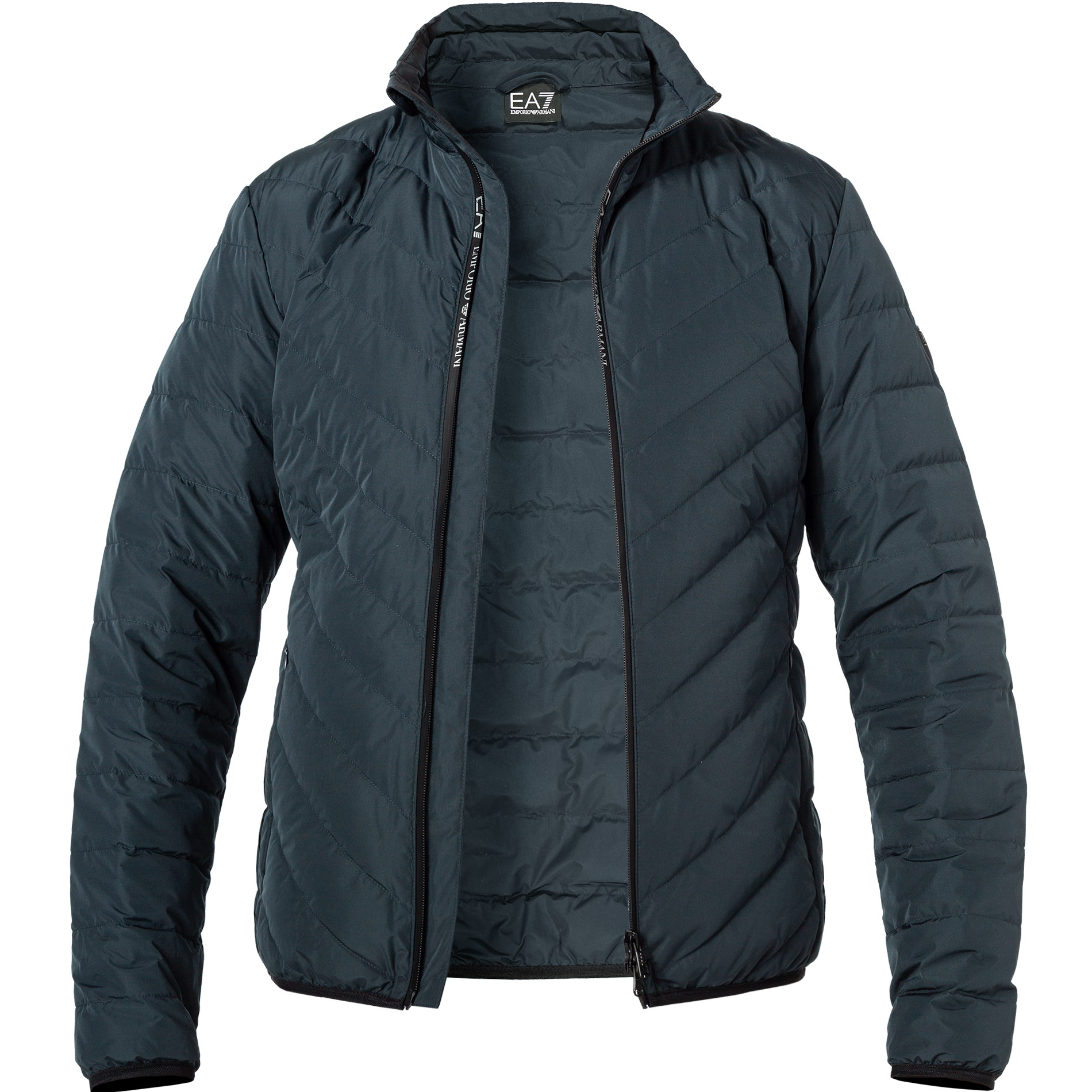 EA7 Herren Daunenjacke blau Mikrofaser unifarben