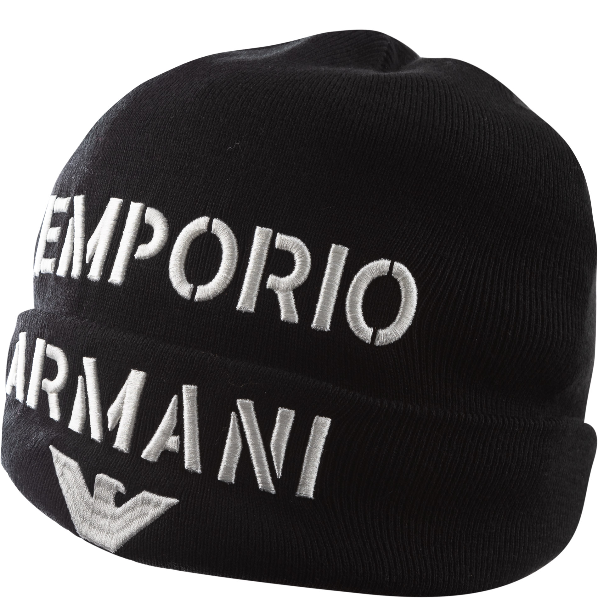 EMPORIO ARMANI Herren Mütze schwarz Schur-Wolle
