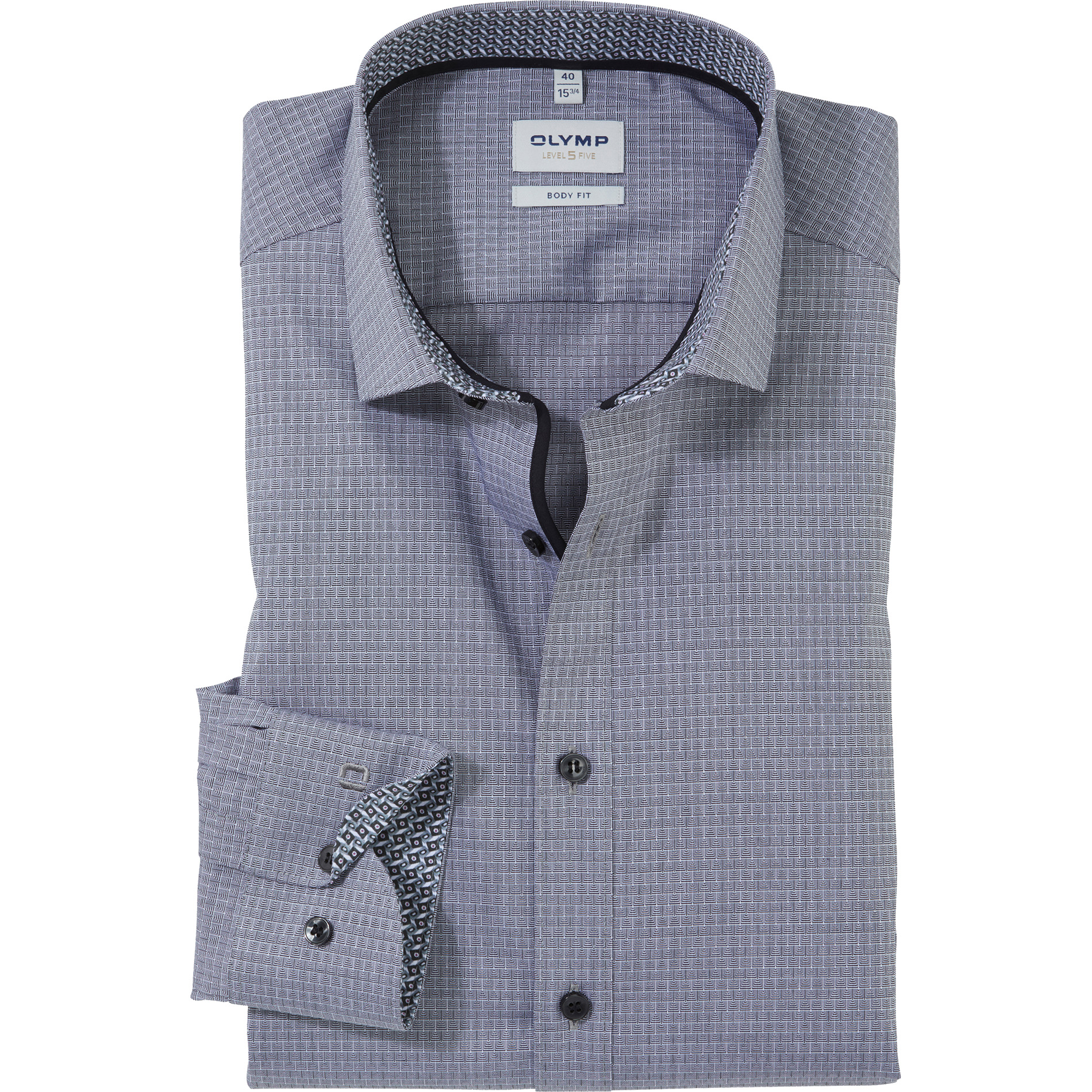 OLYMP Herren Hemd schwarz Baumwoll-Stretch