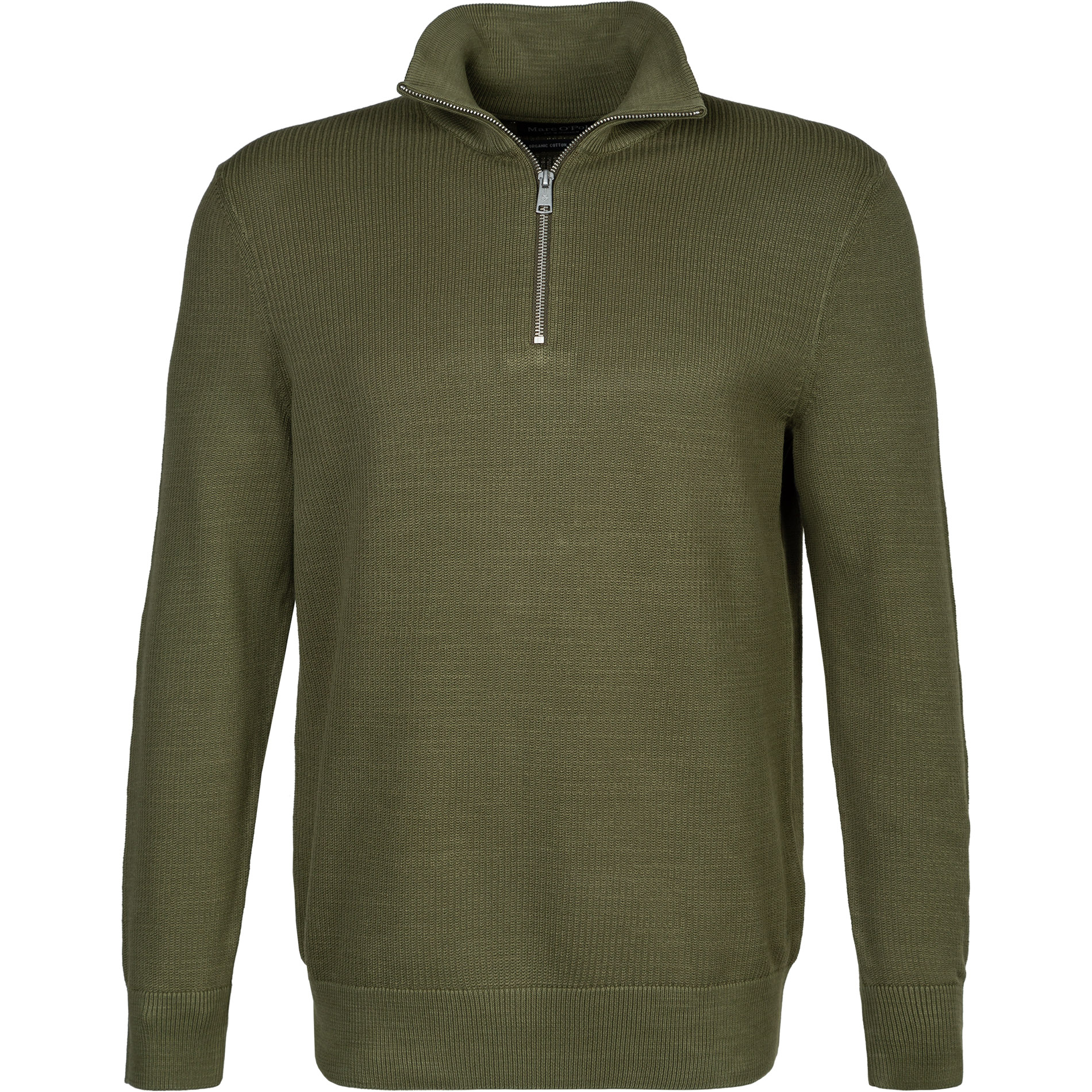 Marc O'Polo Herren Pullover grün Baumwolle unifarben