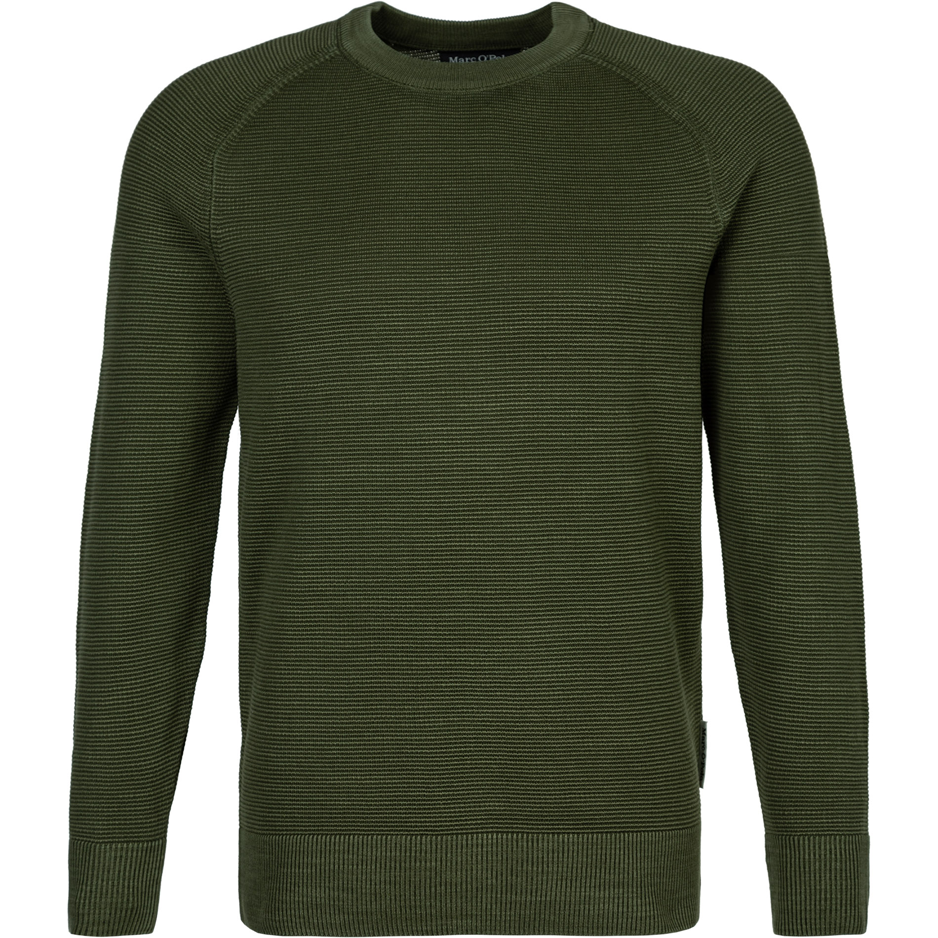 Marc O'Polo Herren Pullover grün Baumwolle unifarben