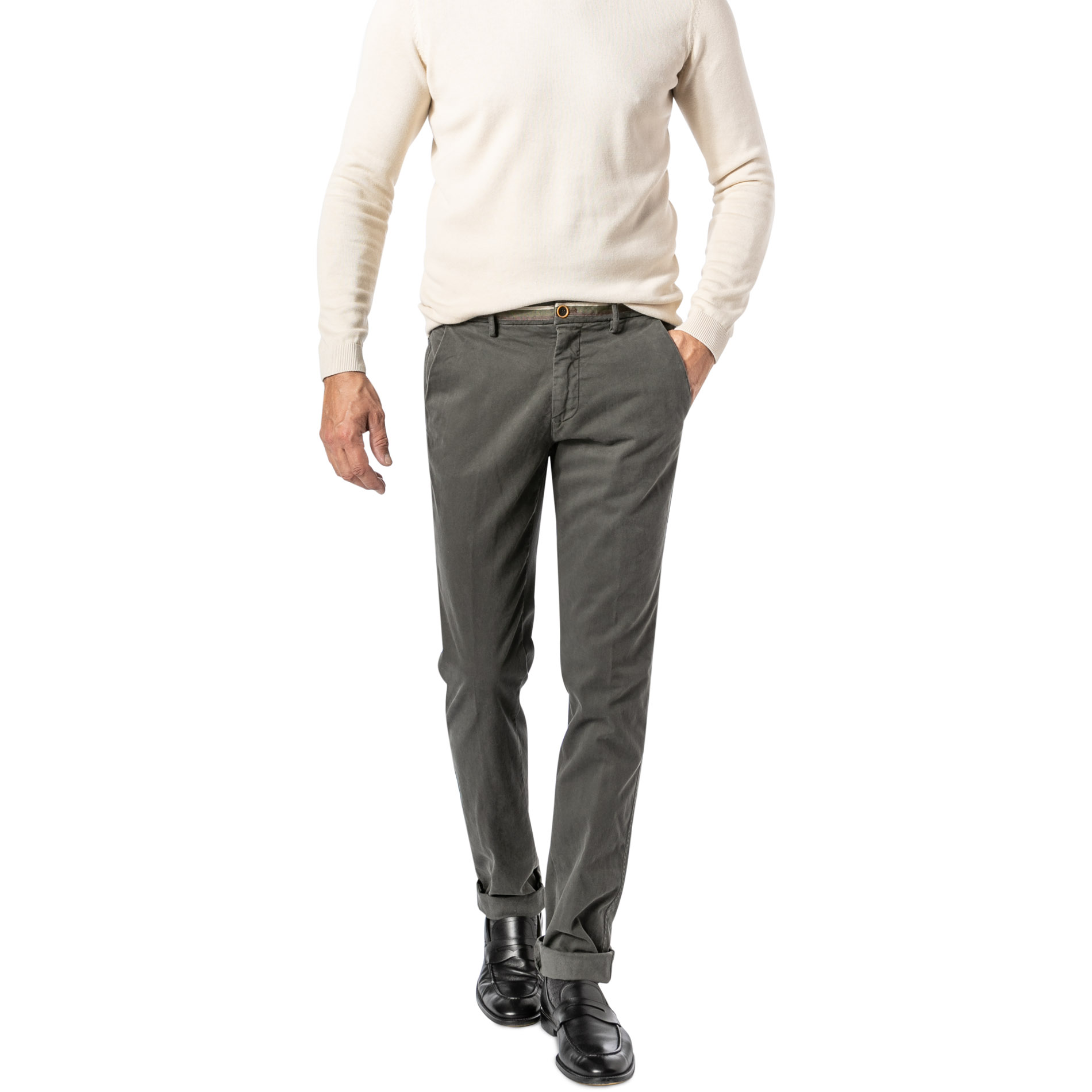 Mason's Herren Hose grün Baumwolle Slim Fit