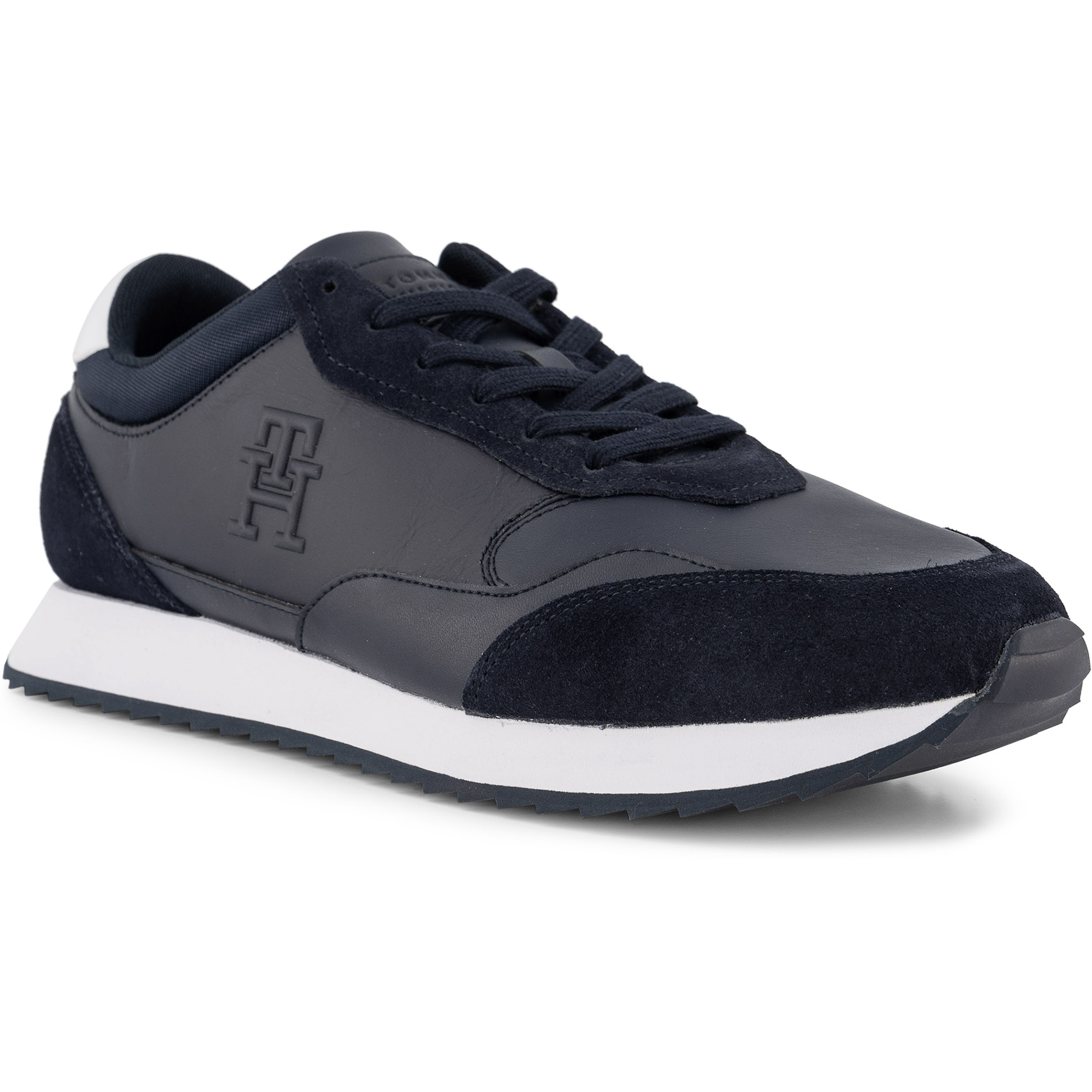 Tommy Hilfiger Herren Sneaker blau Leder geprägt