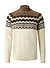 Stehkragenpullover, Schurwolle, weiß-braun gemustert - weiß-braun