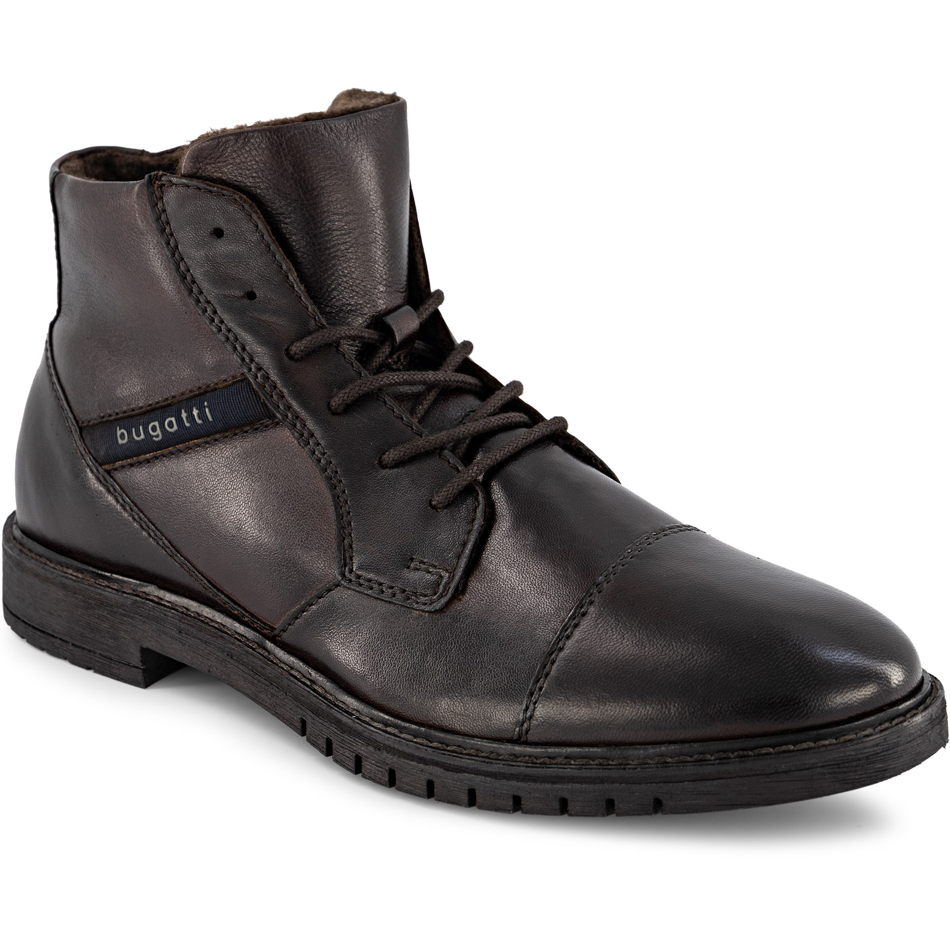 bugatti Herren Stiefeletten braun Glattleder