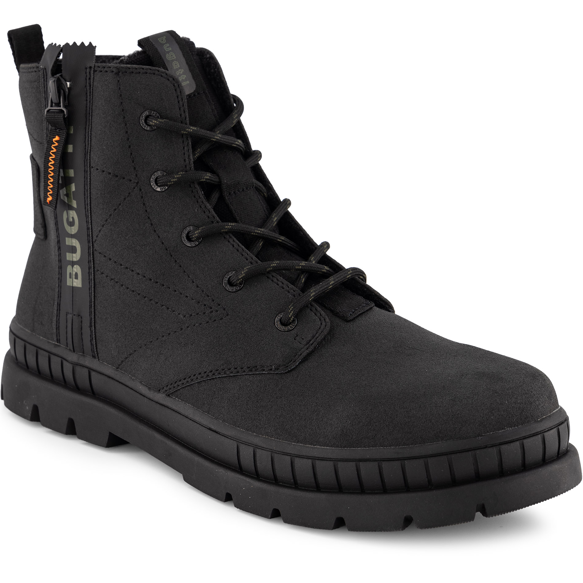 bugatti Herren Stiefeletten schwarz Velours