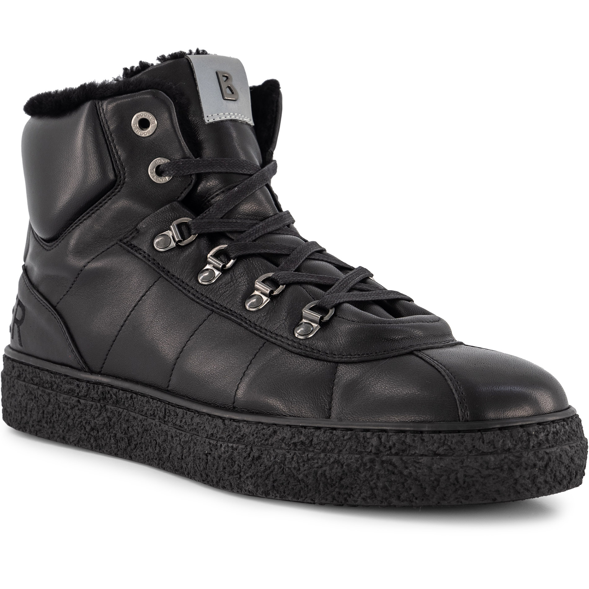 BOGNER Herren Schnürschuhe schwarz Glattleder