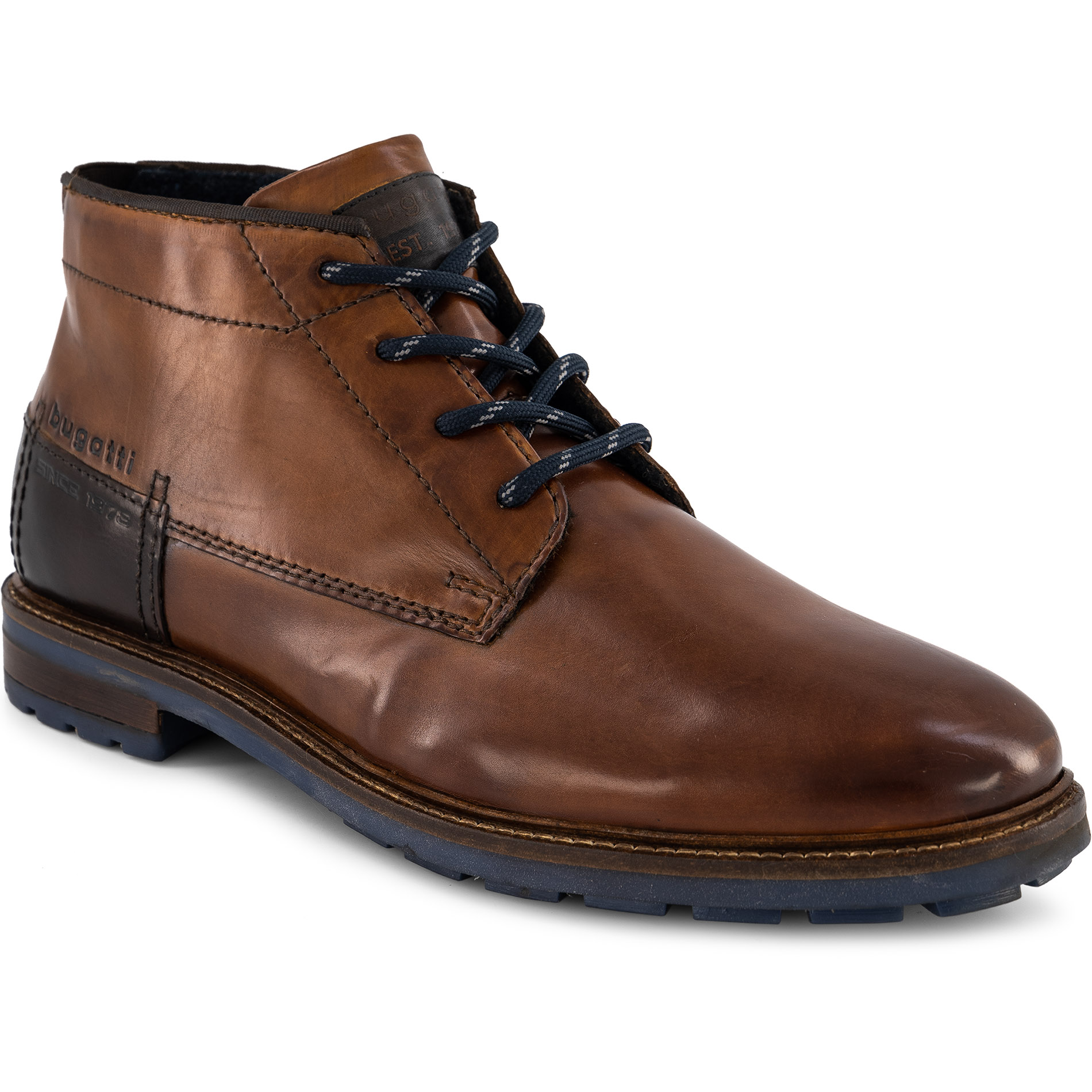 bugatti Herren Stiefeletten braun Glattleder