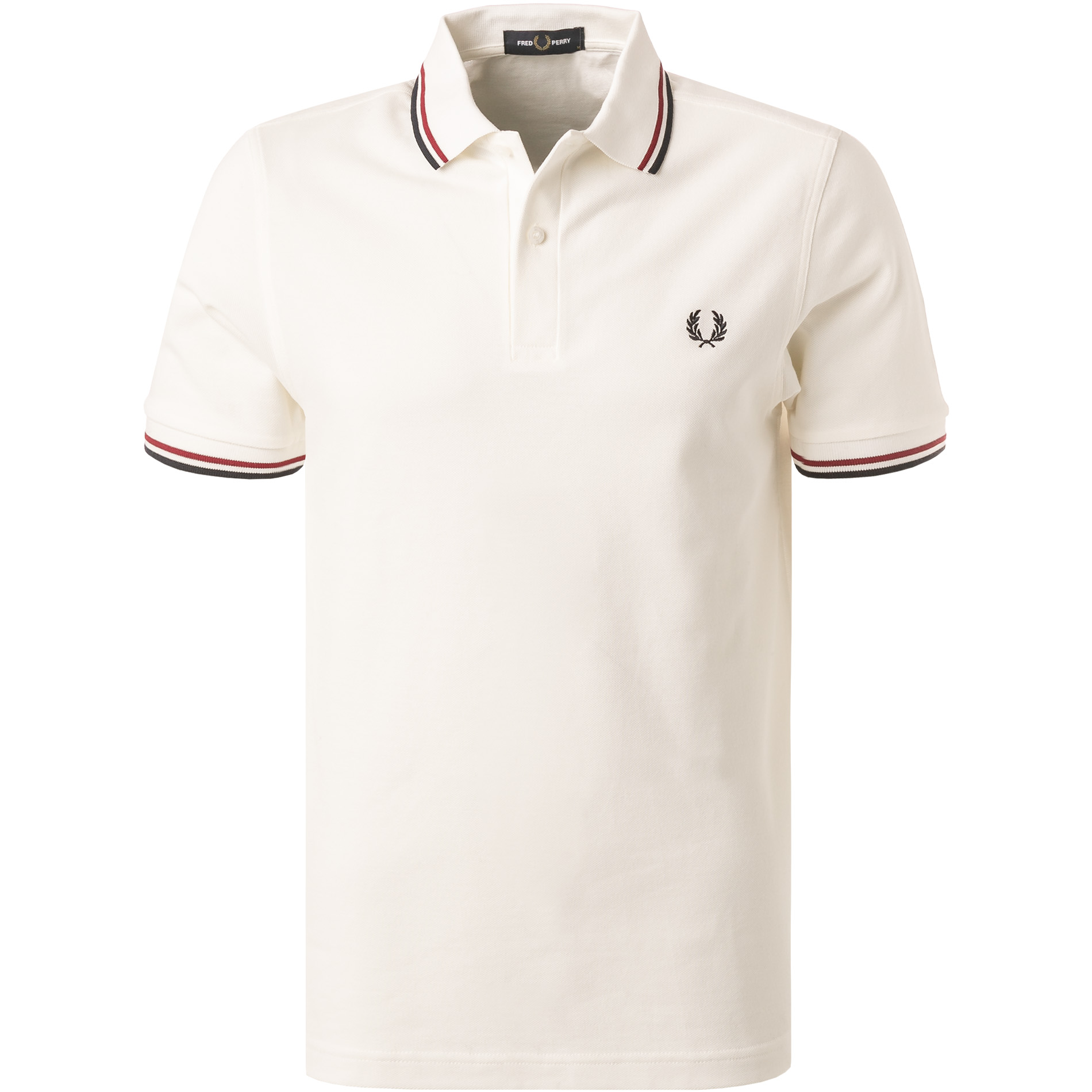 Fred Perry Herren Polo-Shirt weiß Baumwoll-Piqué