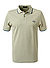 Polo-Shirt, Baumwoll-Piqué, greige - kiesgrau-weiß-blau
