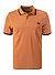 Polo-Shirt, Baumwoll-Piqué, orangebraun - lightrust-navy