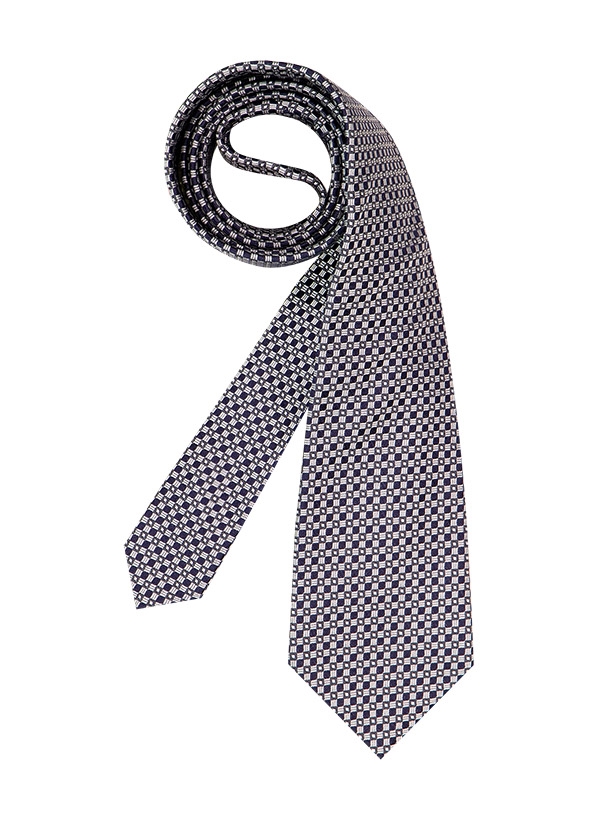 Krawatte Seide nachtblau-grau gemustert