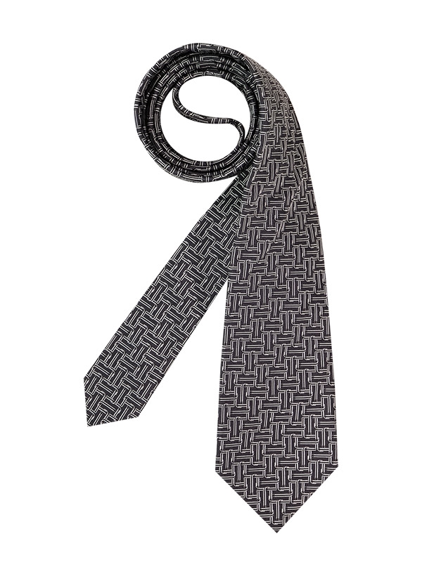 Krawatte Seide schwarz-weiß gemustert