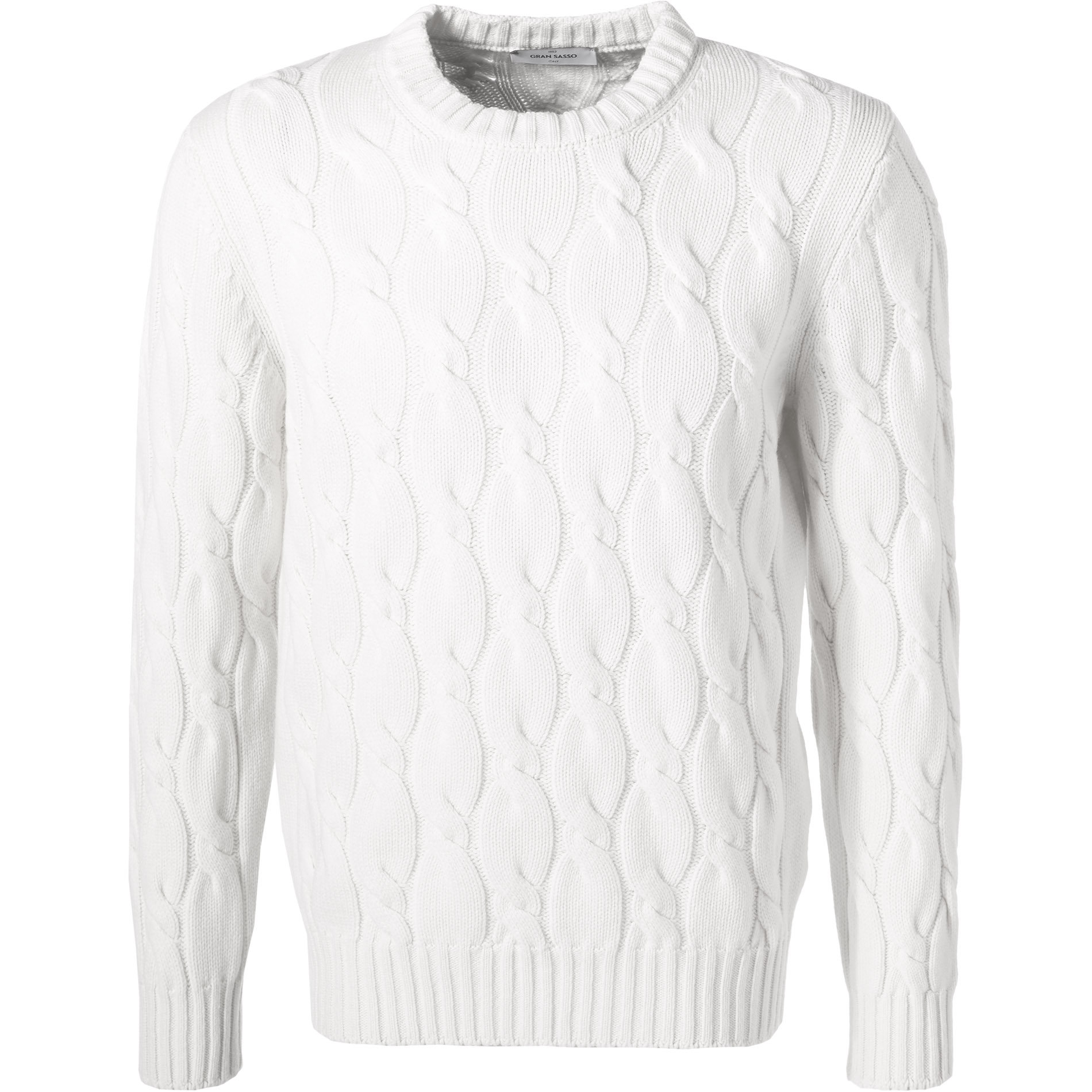 Gran Sasso Herren Pullover weiß unifarben