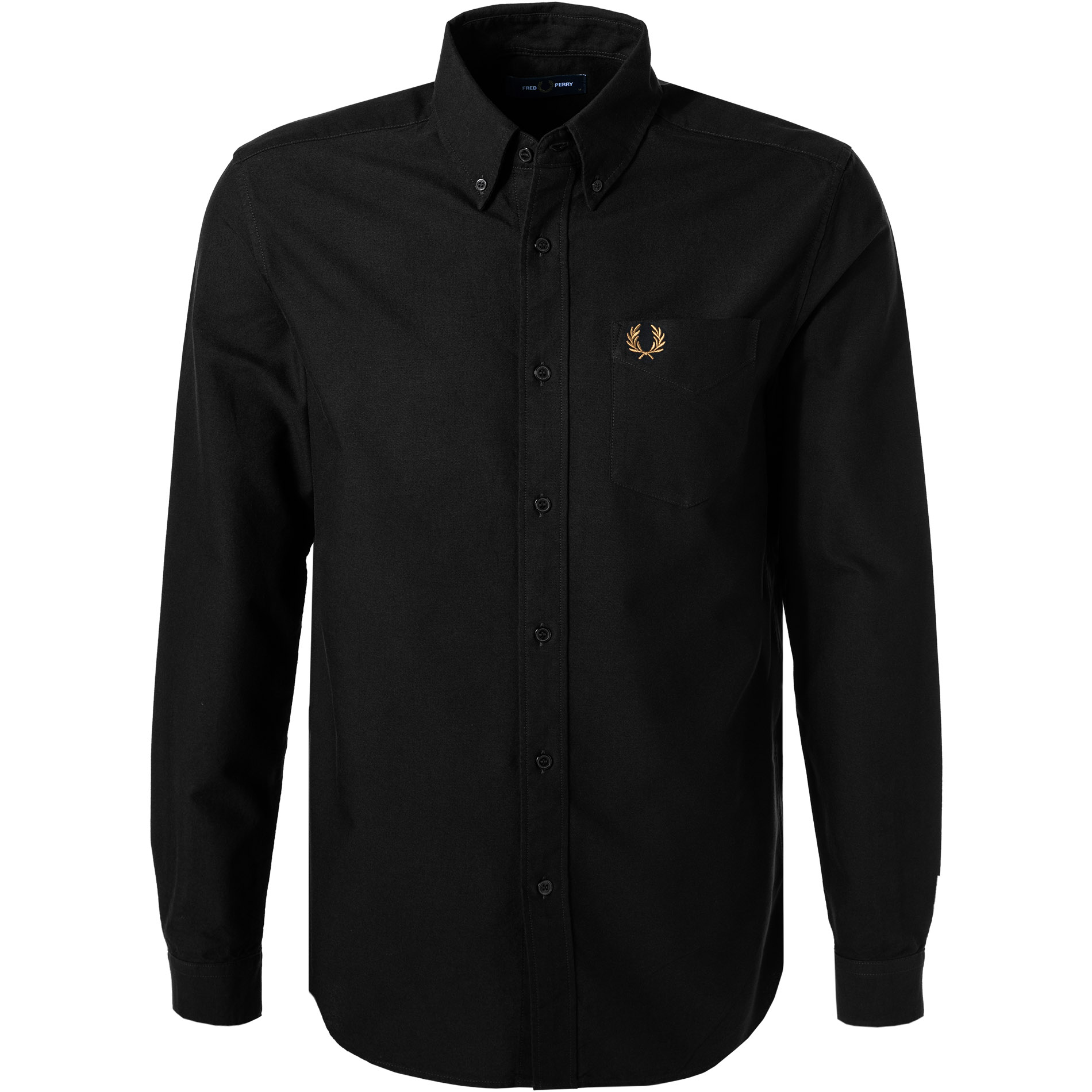 Fred Perry Herren Hemd schwarz Baumwolle