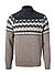 Stehkragenpullover, Schurwolle, braun-grau gemustert - weiß-braun-grau