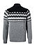Stehkragenpullover, Schurwolle, grau-navy gemustert - weiß-grau-navy