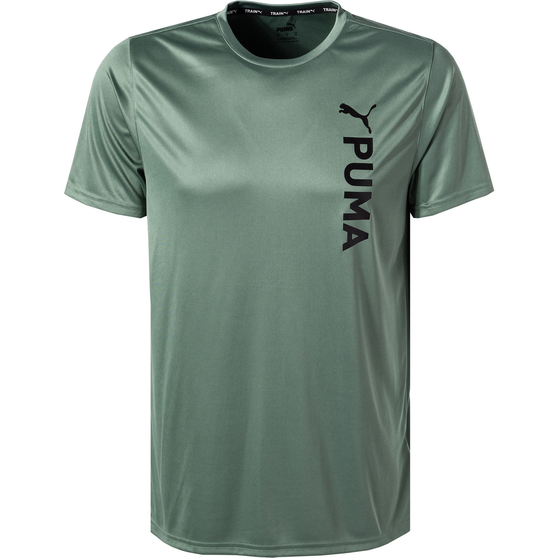 PUMA Herren T-Shirt grün Mikrofaser/Funktion uni mit Motiv
