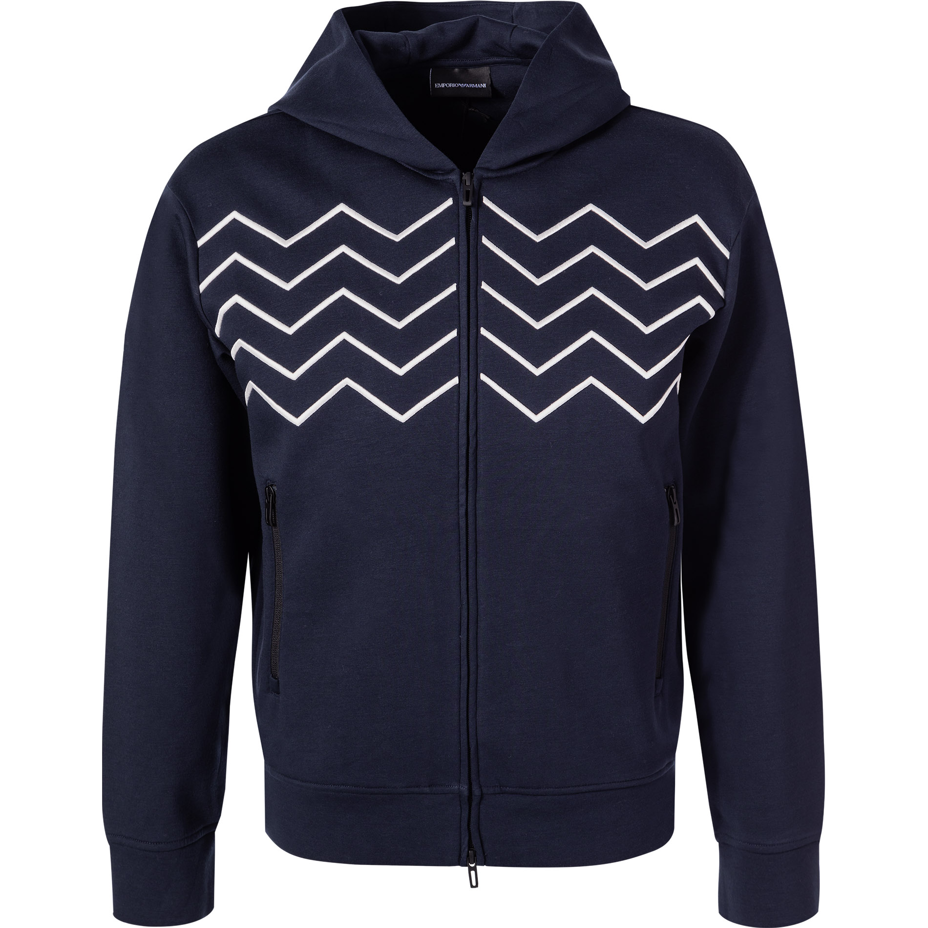 EMPORIO ARMANI Herren Sweatjacke blau Mikrofaser unifarben