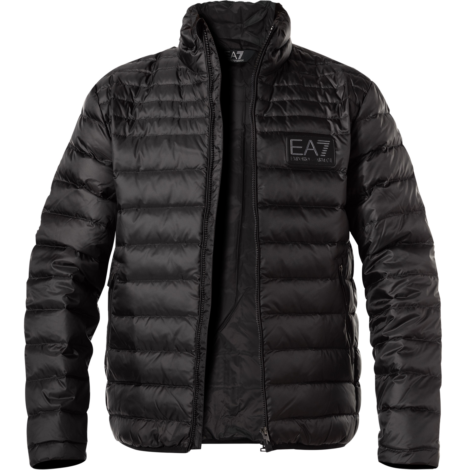 EA7 Herren Daunenjacke schwarz Mikrofaser unifarben
