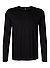 Longsleeve, Body Fit, Baumwolle, schwarz - schwarz