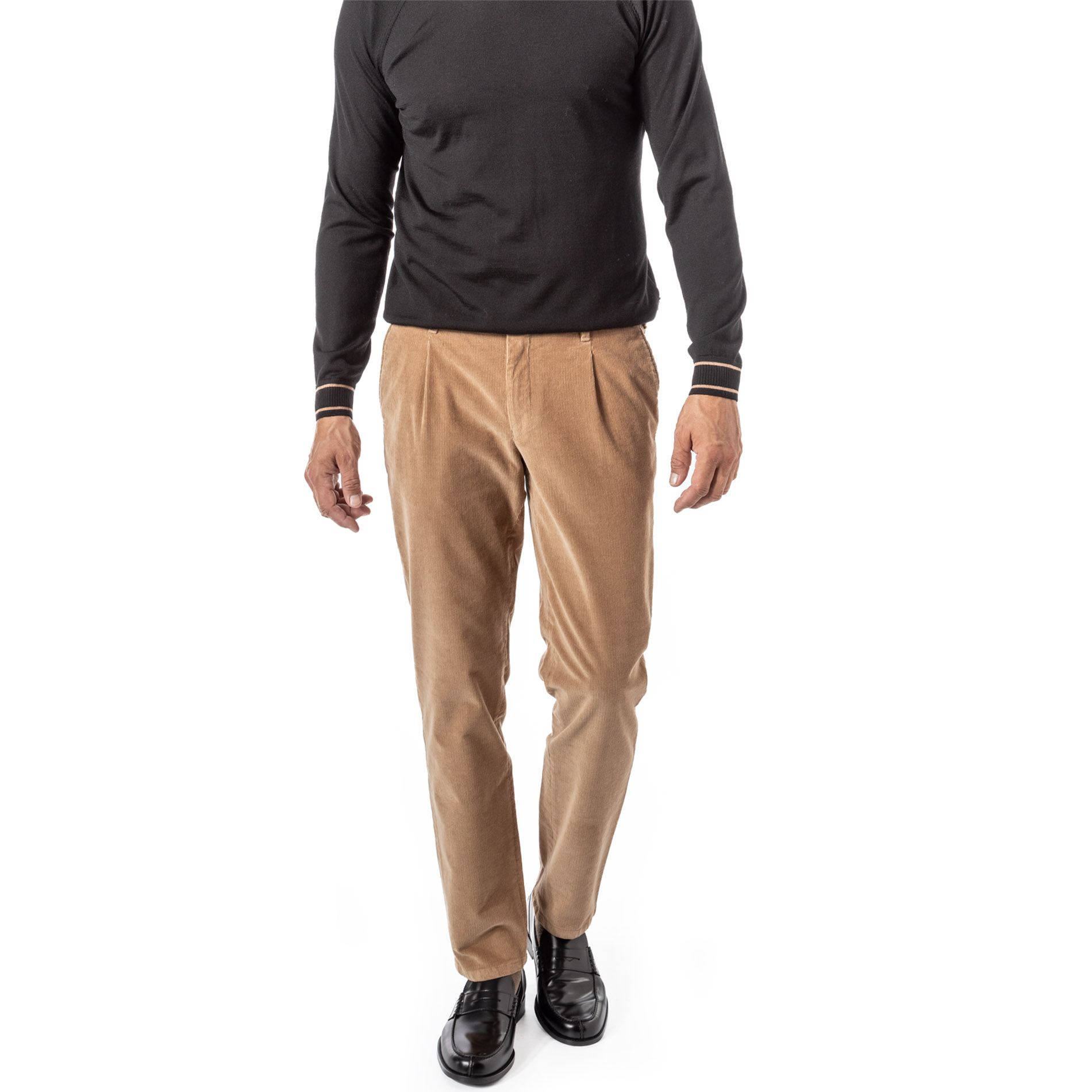 DRESSLER Herren Bundfaltenhose beige Cord
