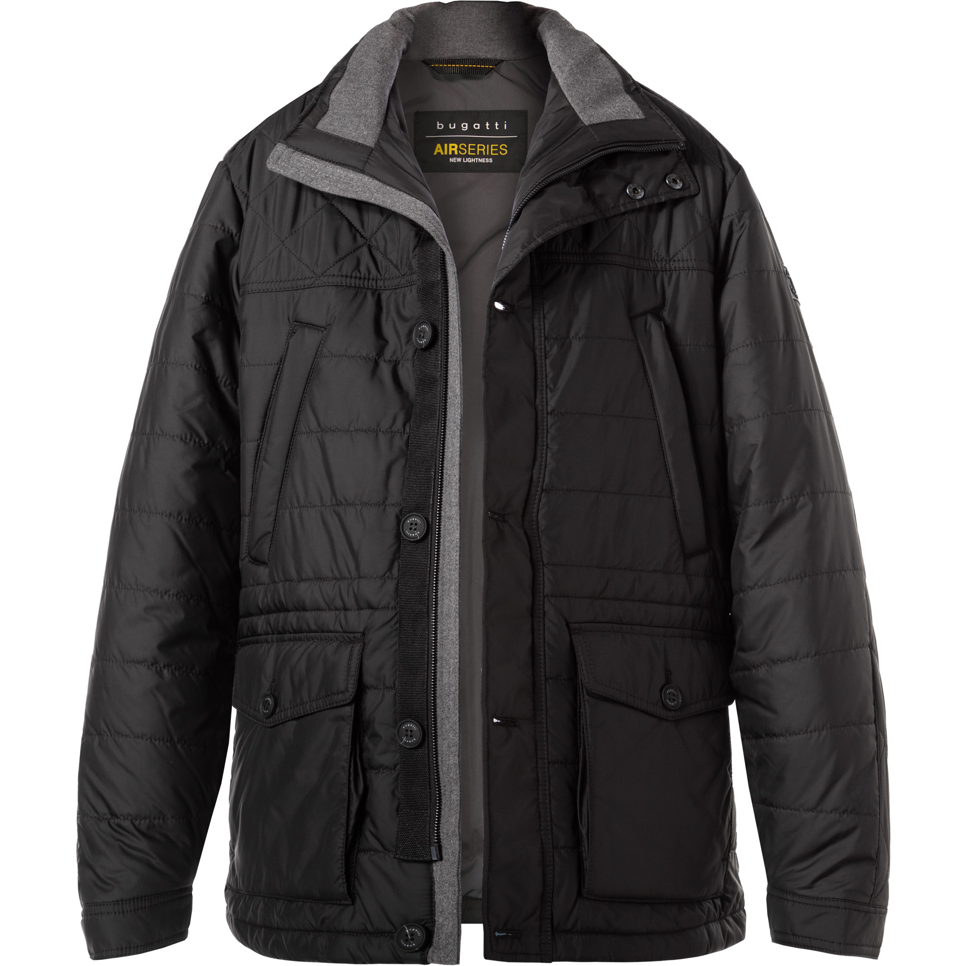 bugatti Herren Steppjacke schwarz unifarben