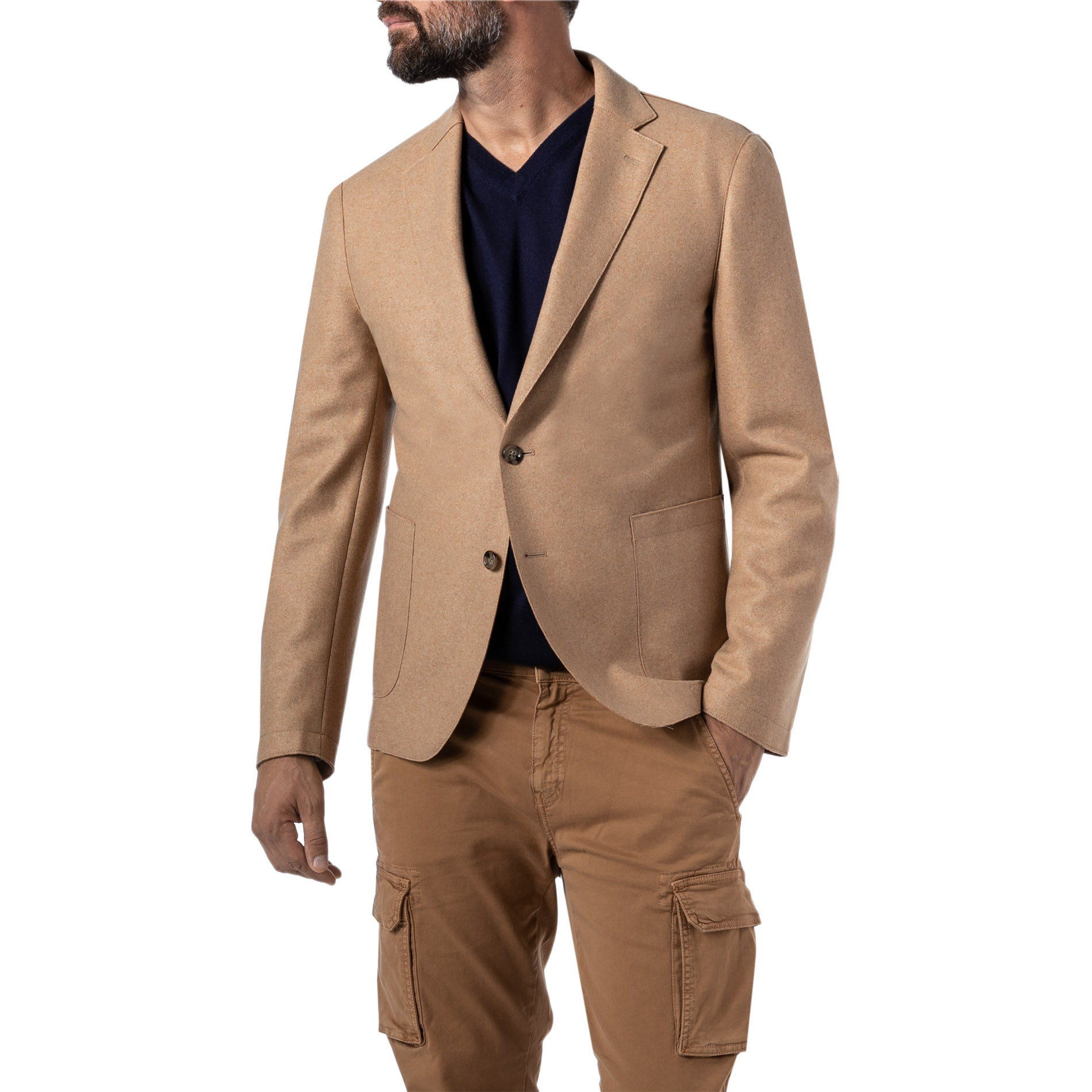BOSS Black Herren Sakko beige meliert Slim Fit