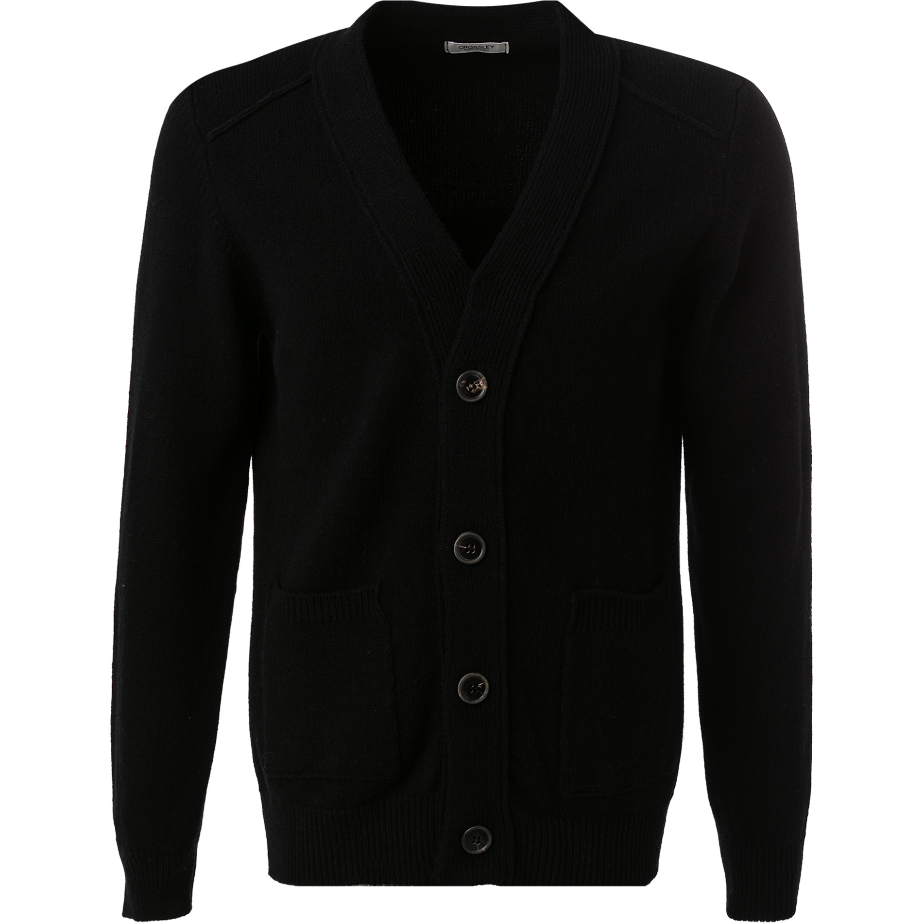 CROSSLEY Herren Strickjacke schwarz unifarben