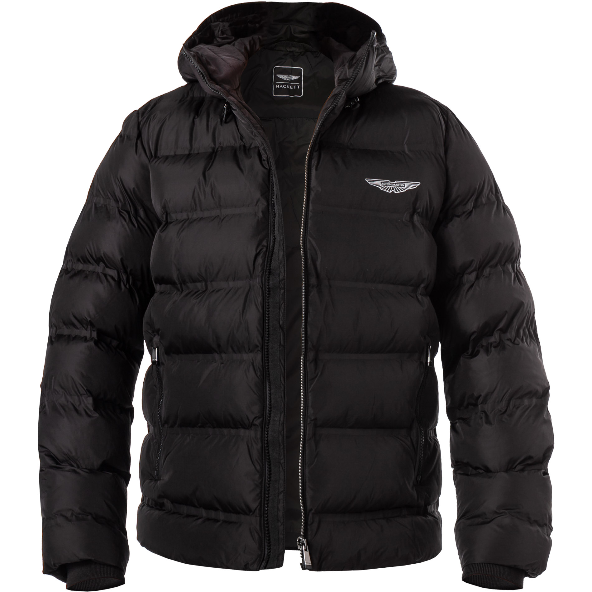 HACKETT Herren Steppjacke schwarz Mikrofaser unifarben