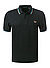 Polo-Shirt, Baumwoll-Piqué, schwarz - schwarz-blau-rost