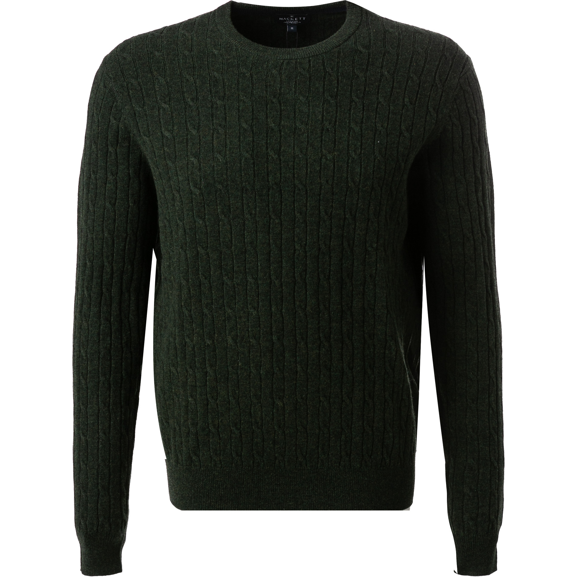 HACKETT Herren Pullover grün Lammwolle unifarben