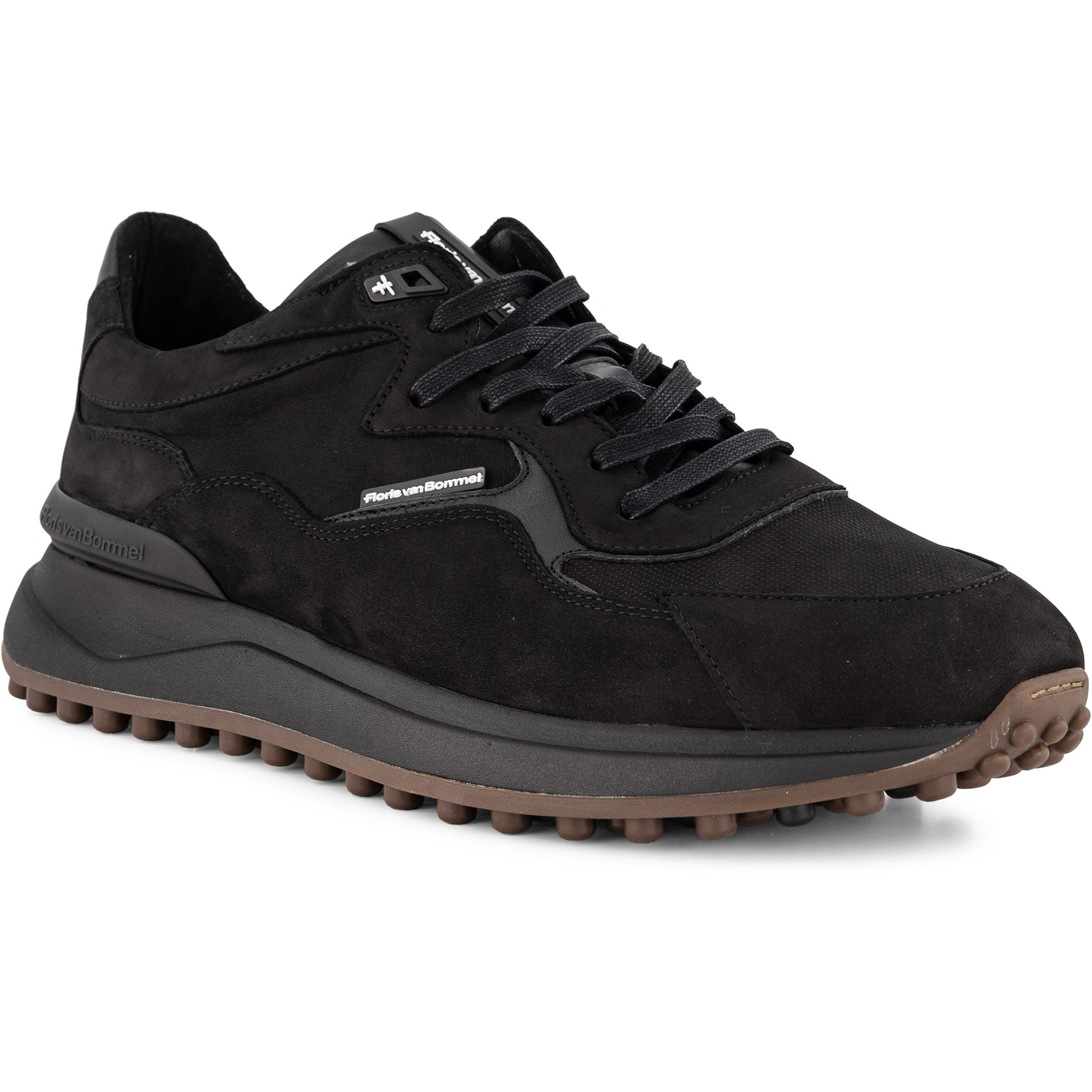 Floris Van Bommel Herren Sneaker Schwarz Velours