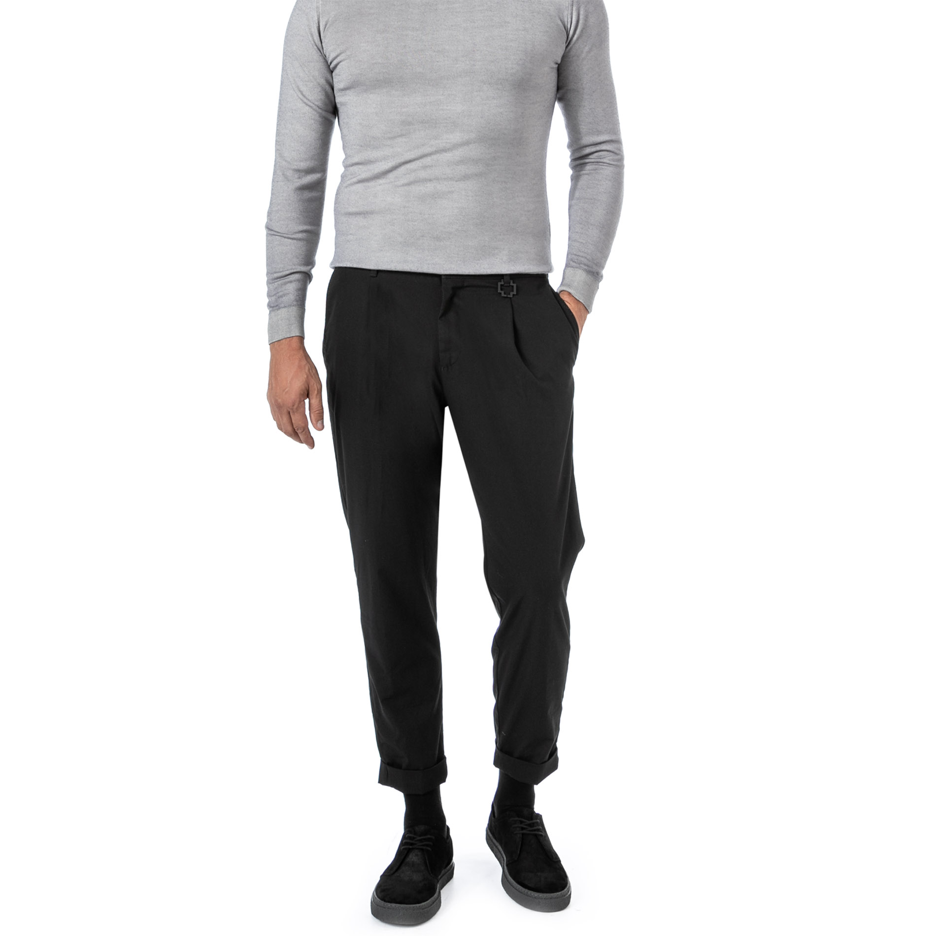 Strellson Herren Bundfaltenhose schwarz