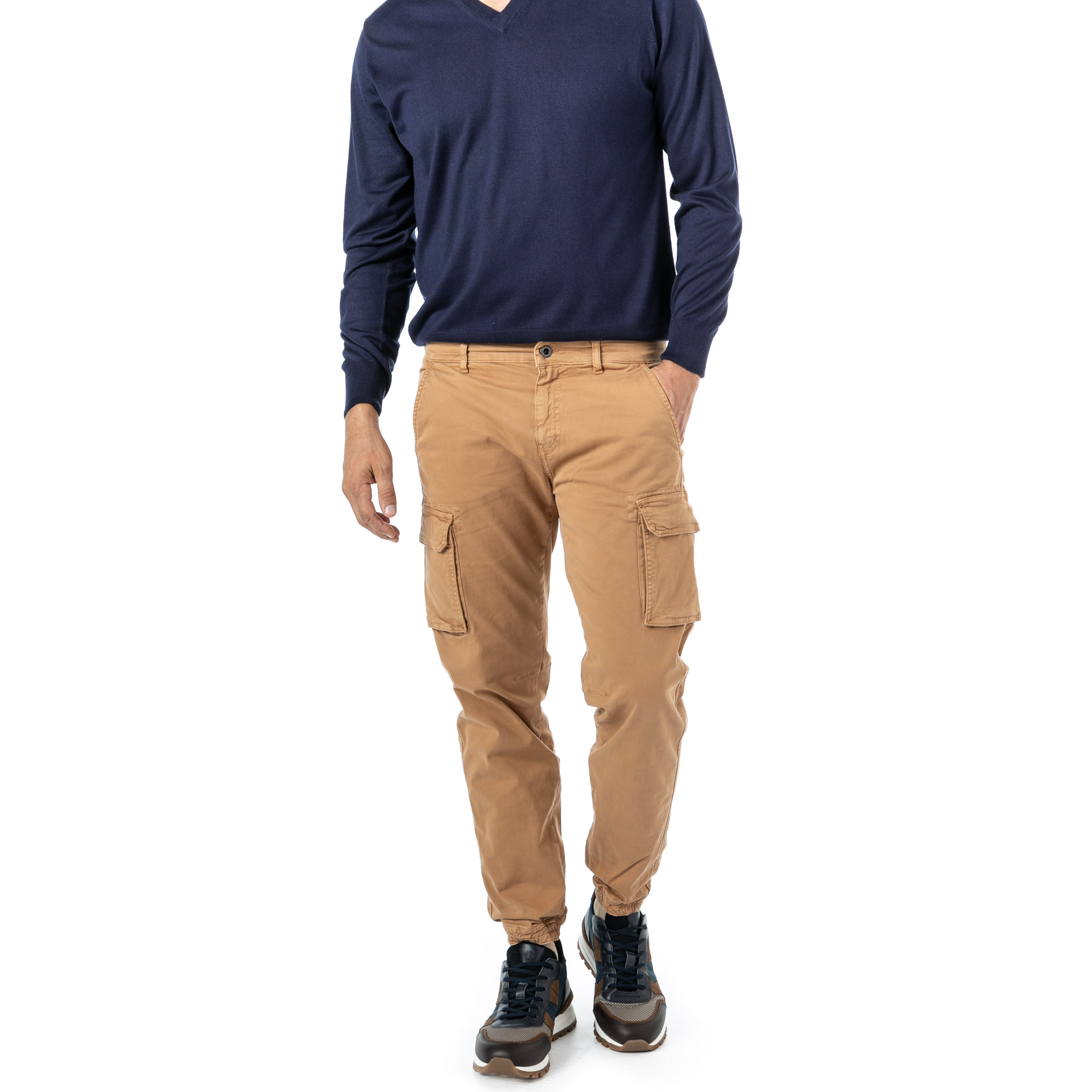 GAS Herren Cargohose beige Baumwolle