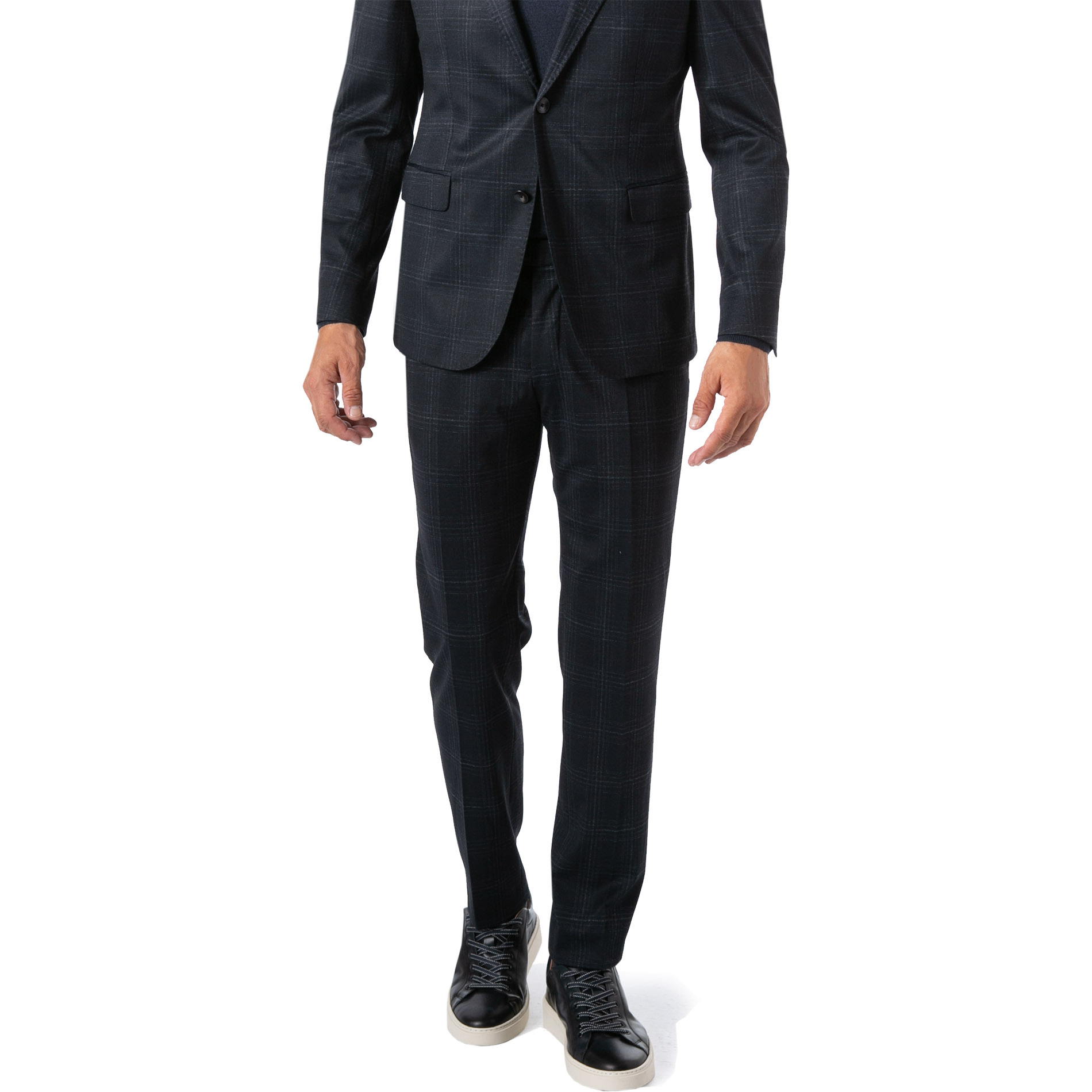 JOOP! Herren Hose blau kariert Slim Fit