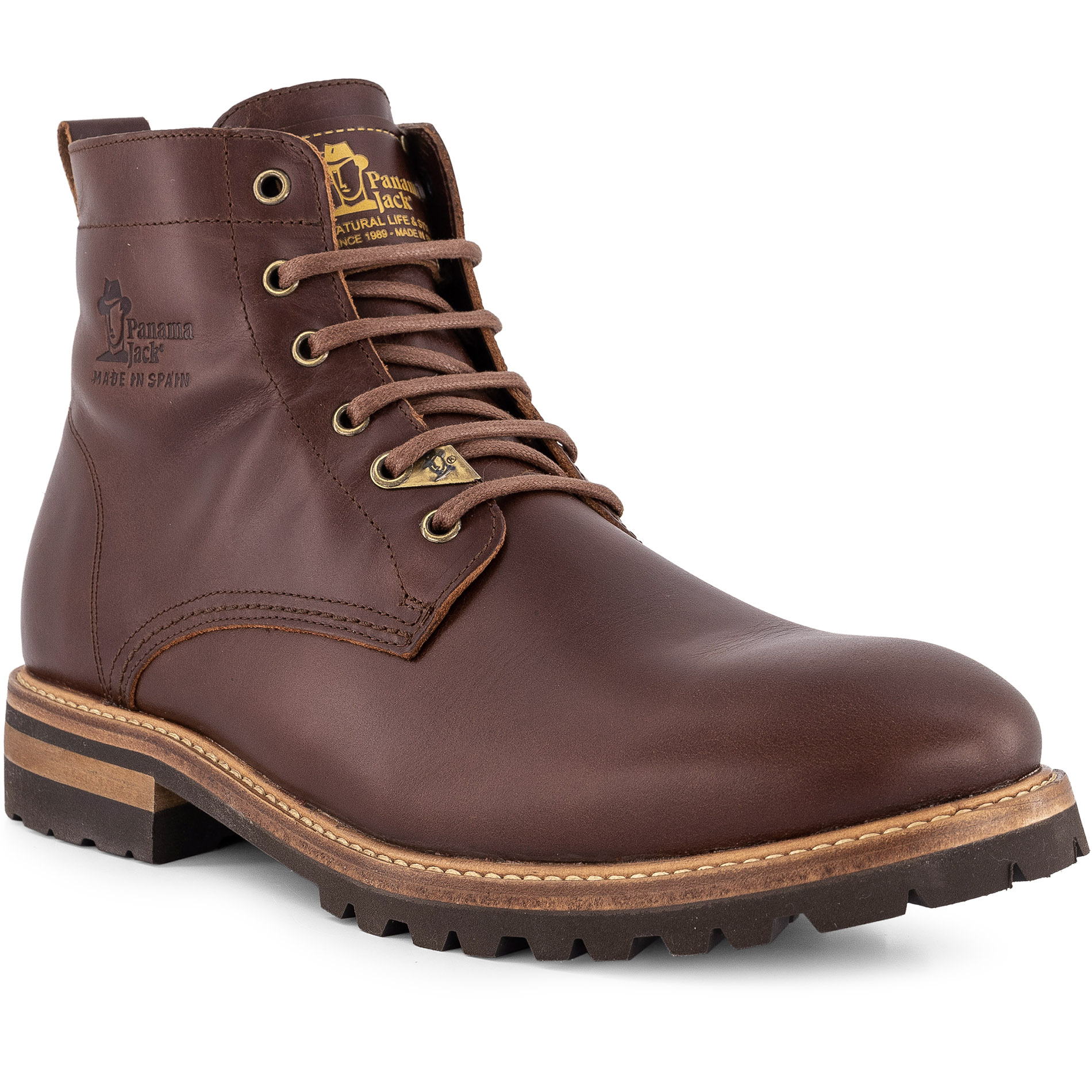Panama Jack Herren Schnürboots Braun Glattleder