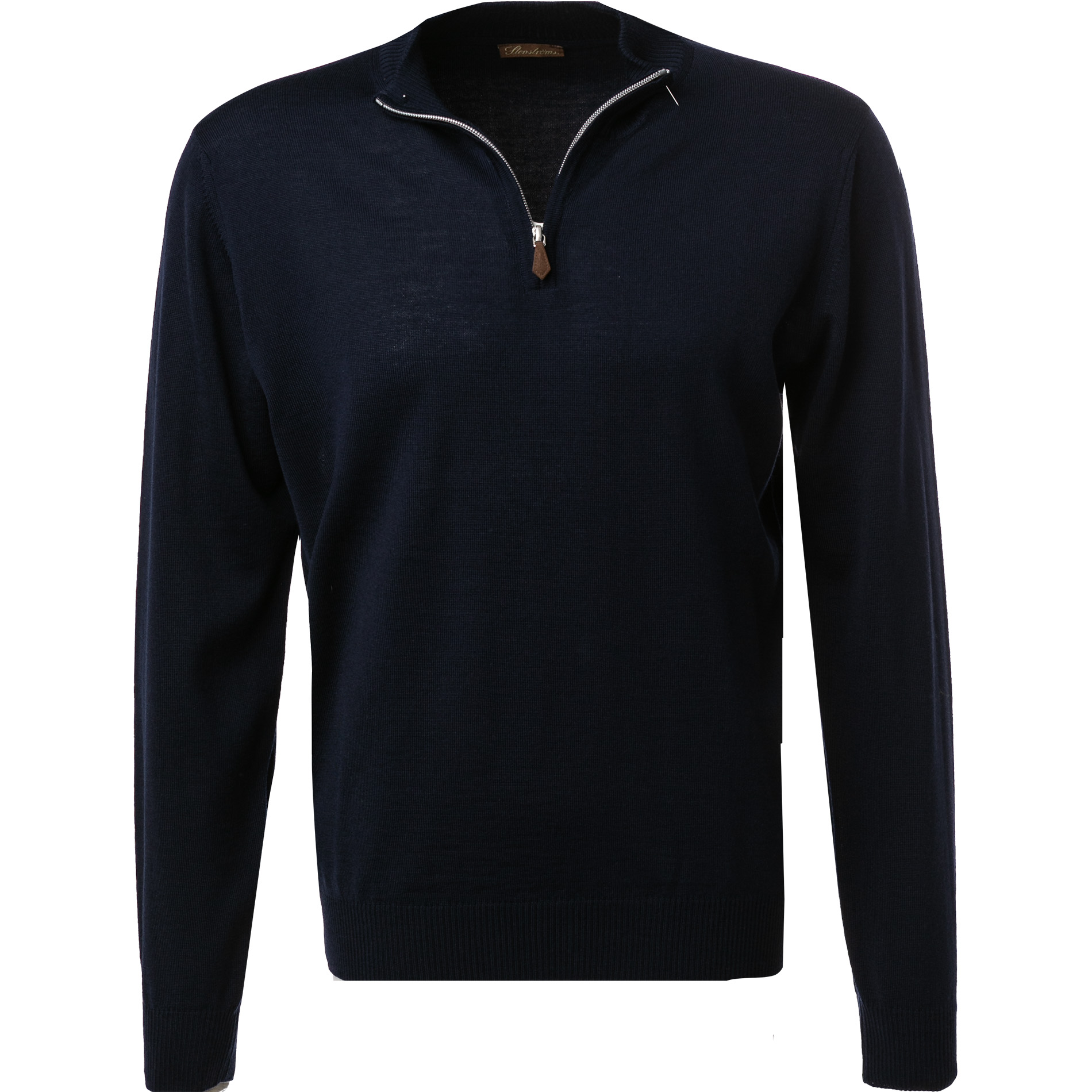 Stenströms Herren Pullover blau Merinowolle unifarben