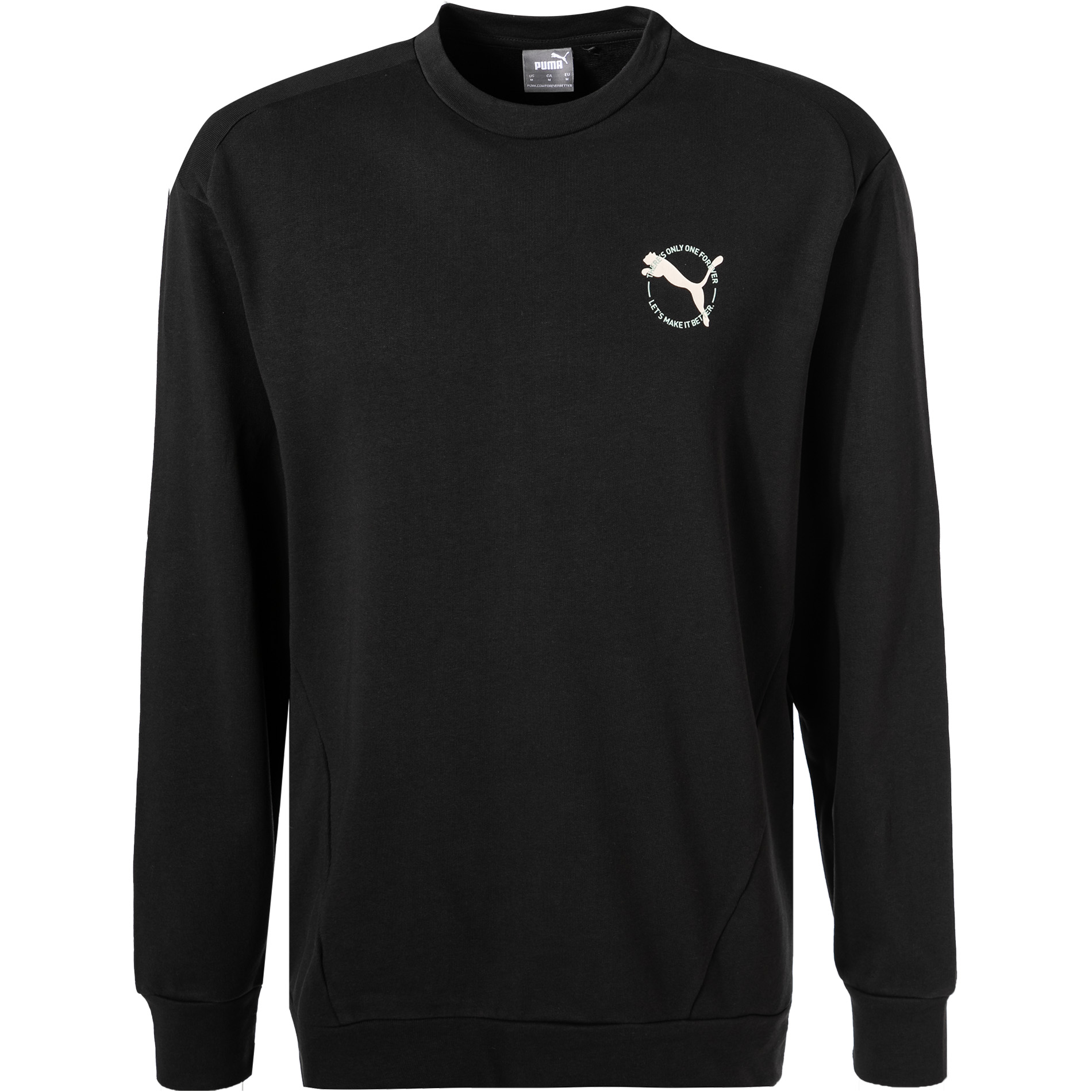 PUMA Herren Sweatshirt schwarz Baumwolle & Mix unifarben