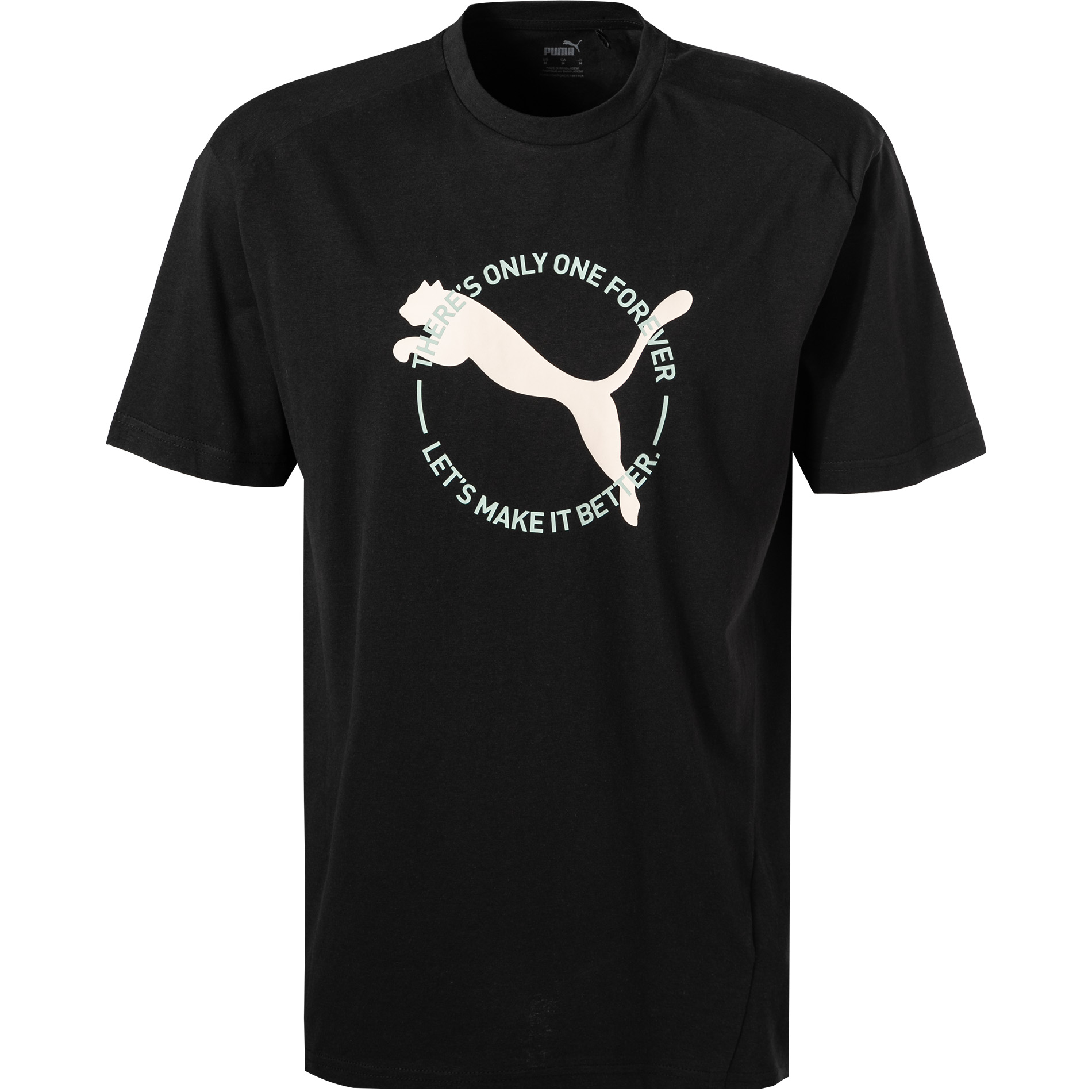 PUMA Herren T-Shirt schwarz Baumwolle & Mix uni mit Motiv