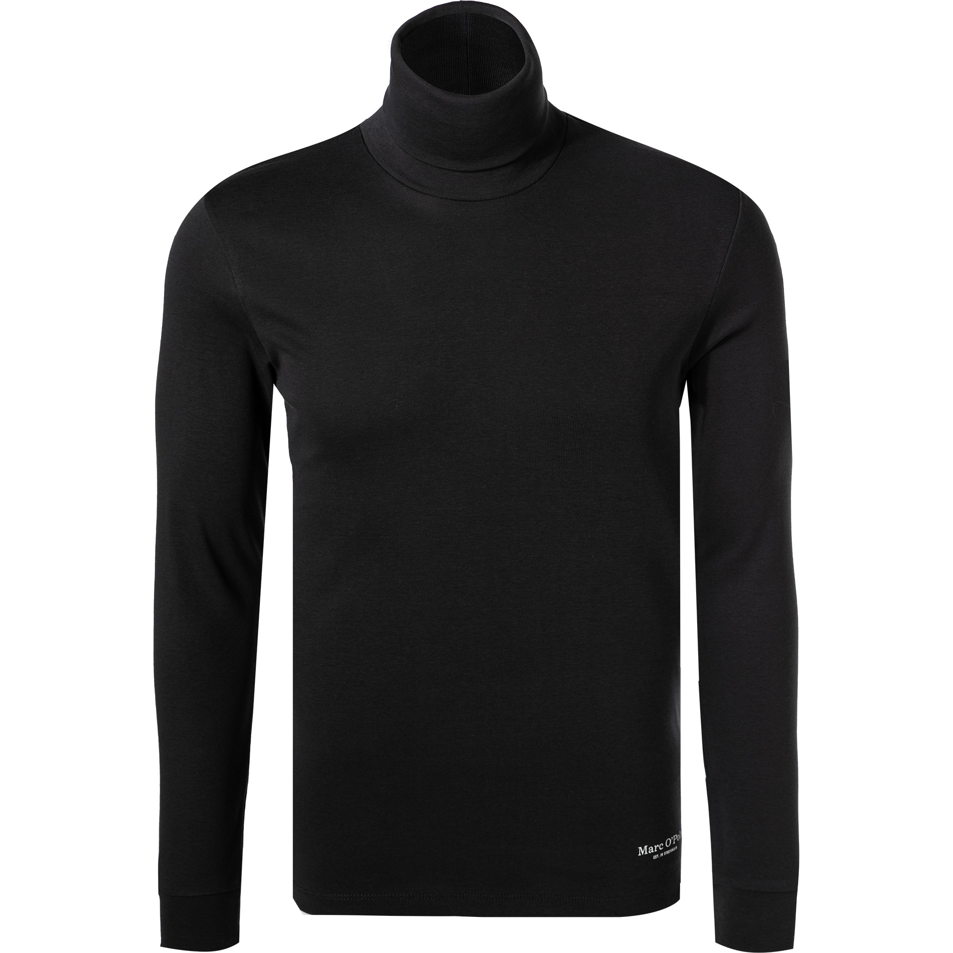 Marc O'Polo Herren Longsleeve schwarz Baumwolle